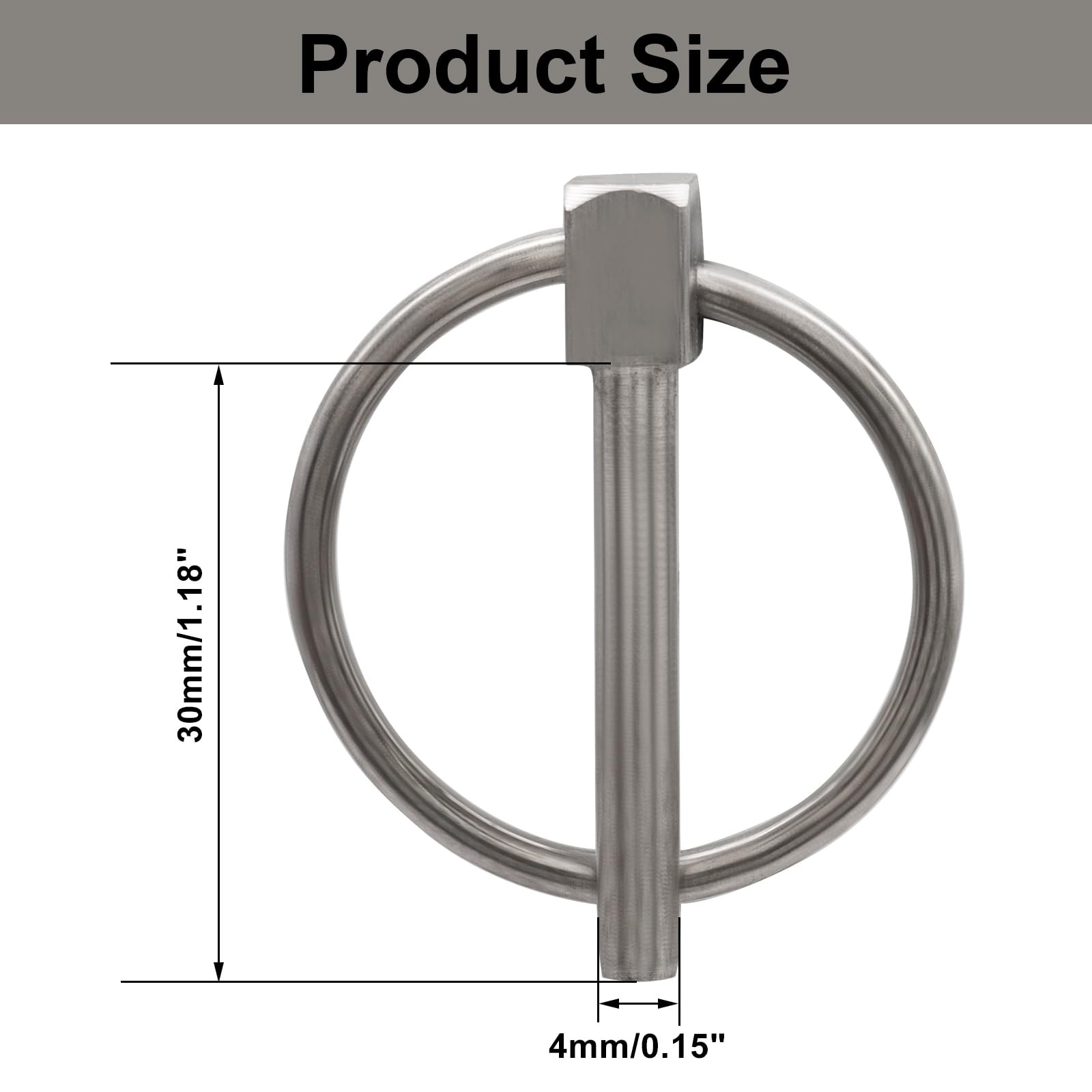 Verkelly 4 Pcs 304 Stainless Steel Lynch Pin Set with Rings, 5/32&Prime; x 1-3/16&Prime; …