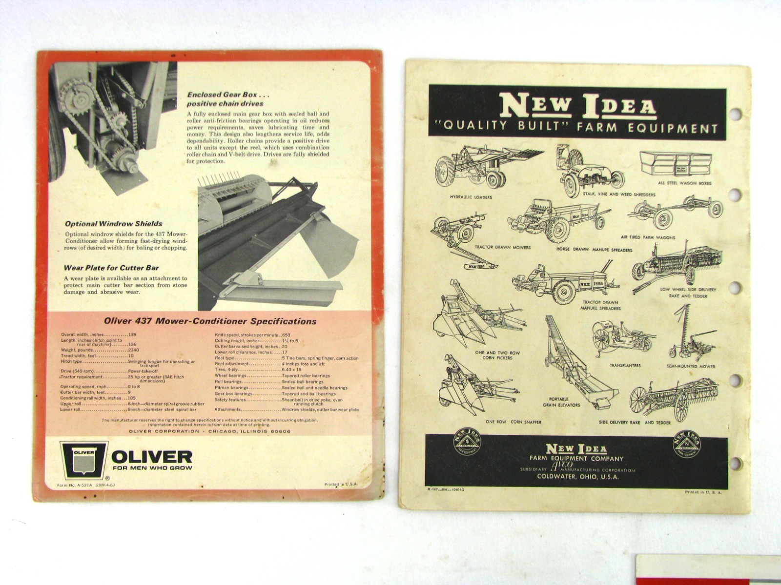 Farming Advertising Brochure Manual LOT vtg John Deere Moline Oliver New Idea ad