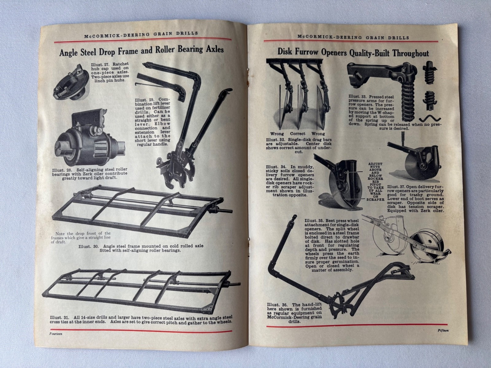 Antique McCormick-Deering Grain Drills Catalog Circa 1931 Great Illustrations