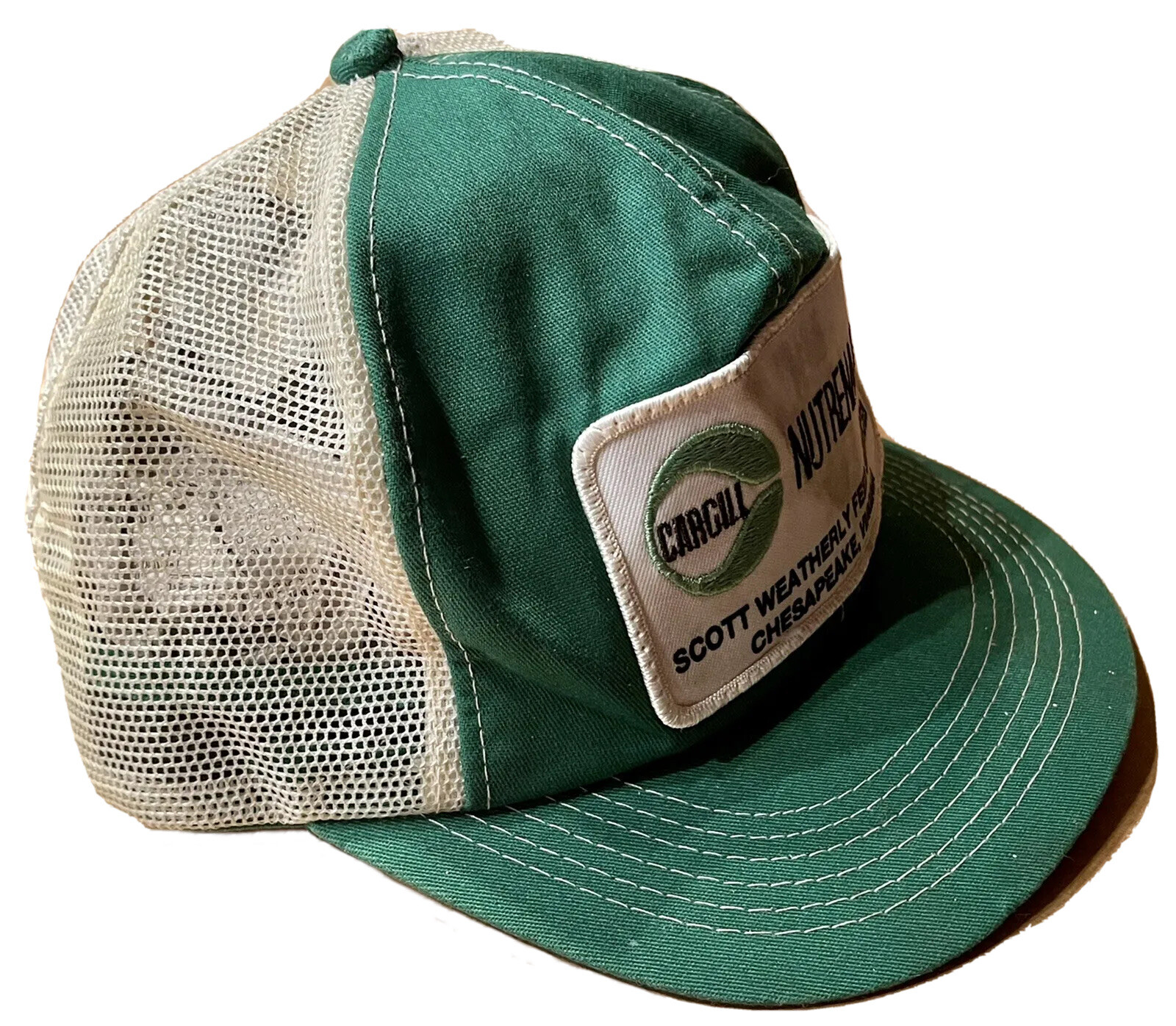 1970s 1980s CHESAPEAKE, VA, SCOTT WEATHERLY NUTRENA FEEDS TRUCKER BASEBALL CAP