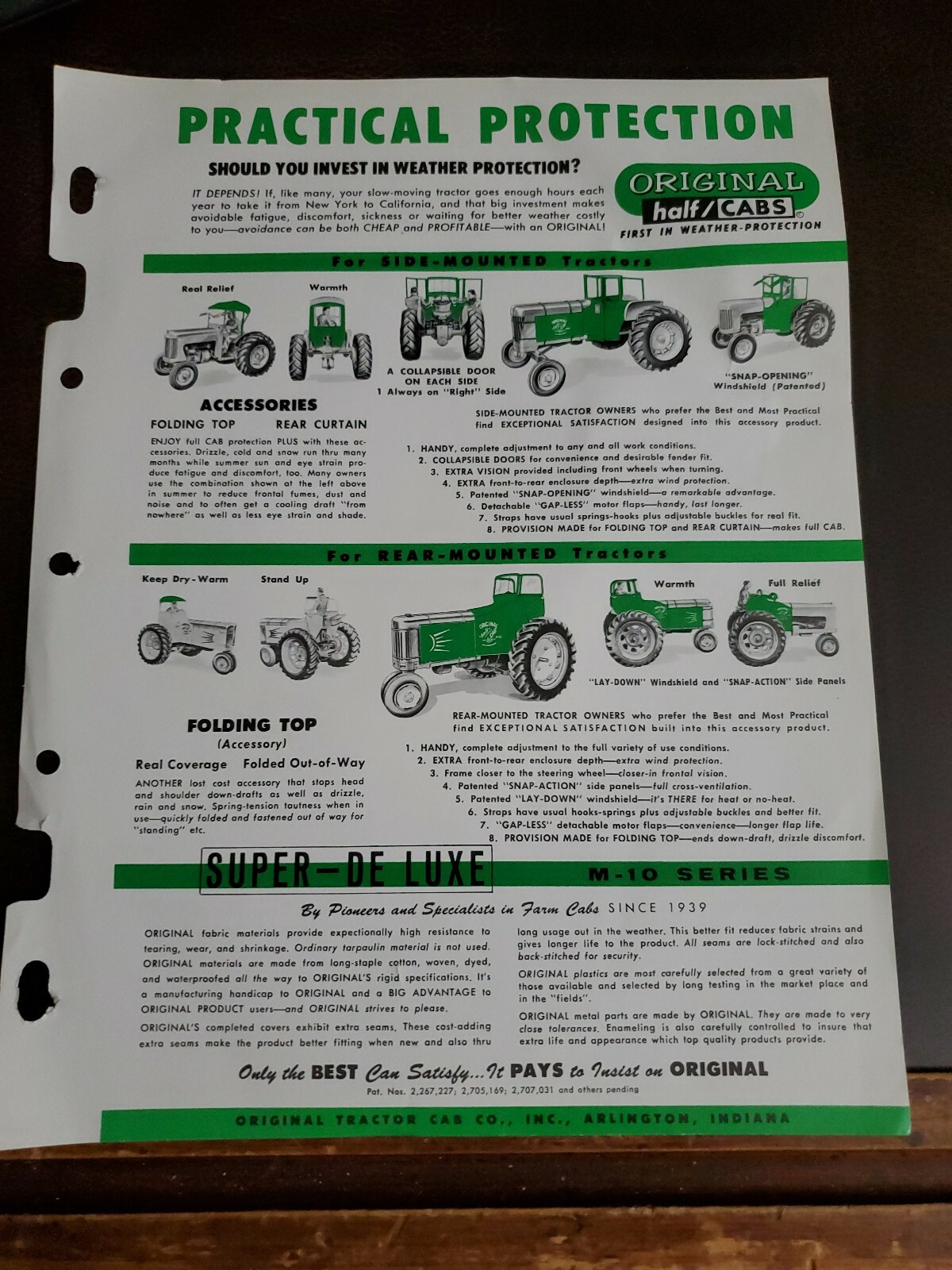 Vintage Tractor Cab Co Half Cab Sales Flyer