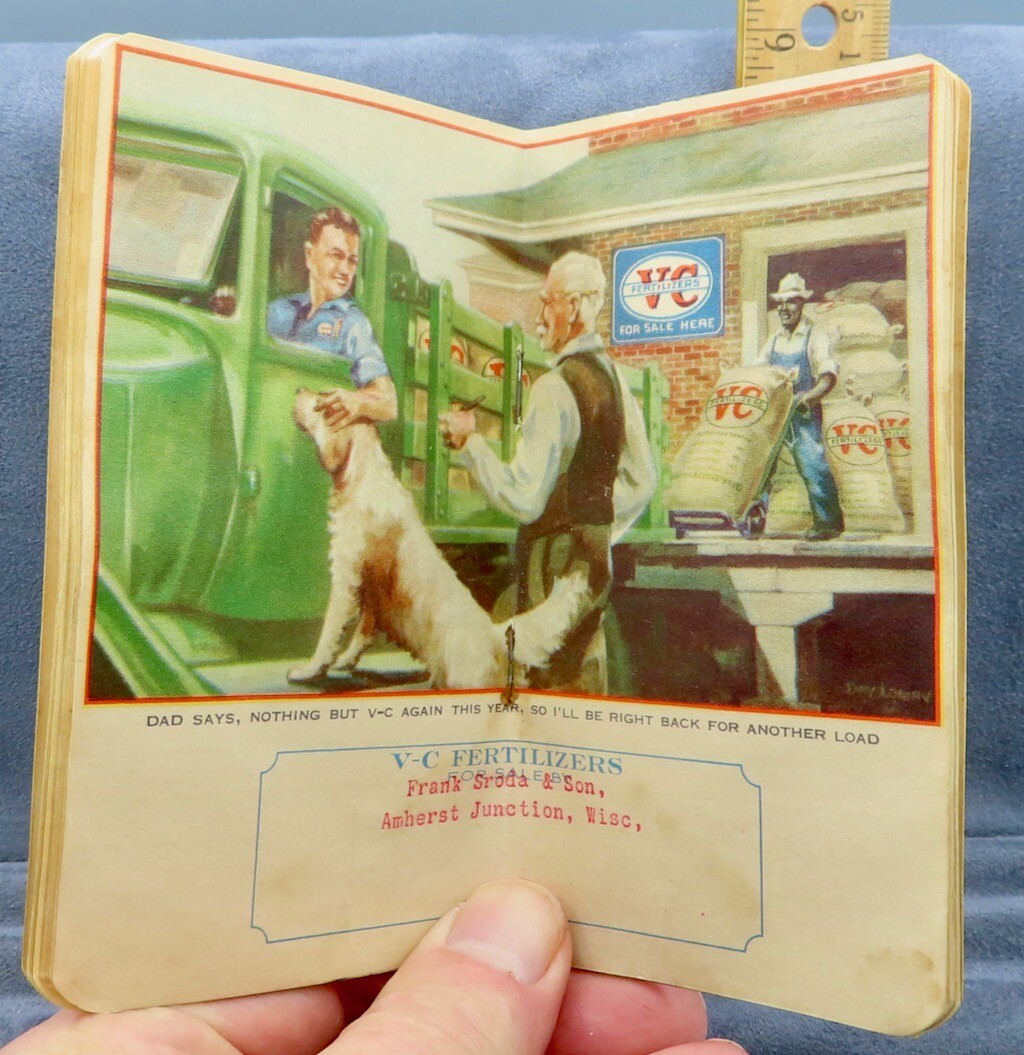 VC FERTILIZERS Amherst Junction Wisconsin Note Book Pad 1938