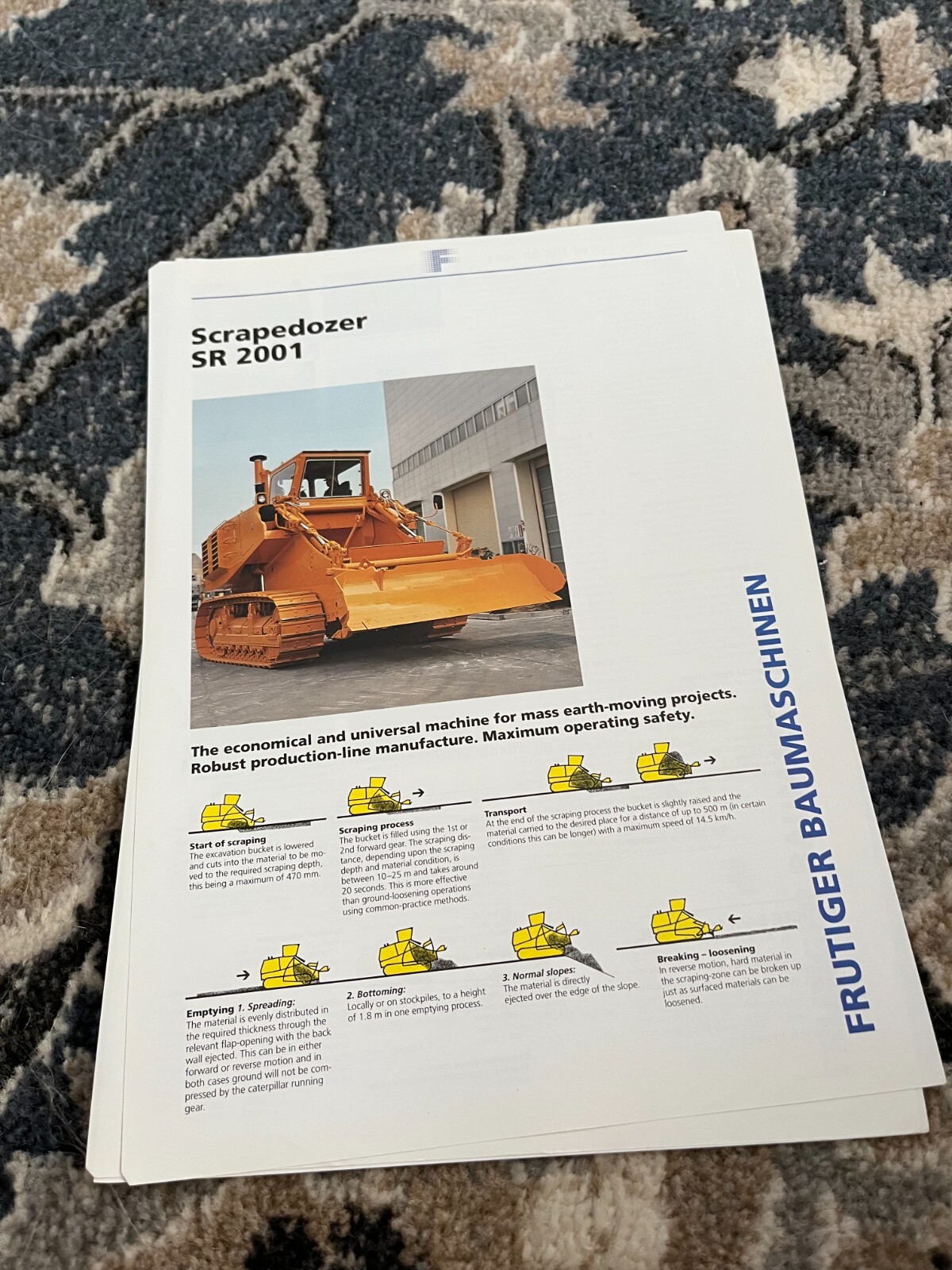 Fruitger Baumaschinen SR 2001 Scrapedozer Brochure FCCA