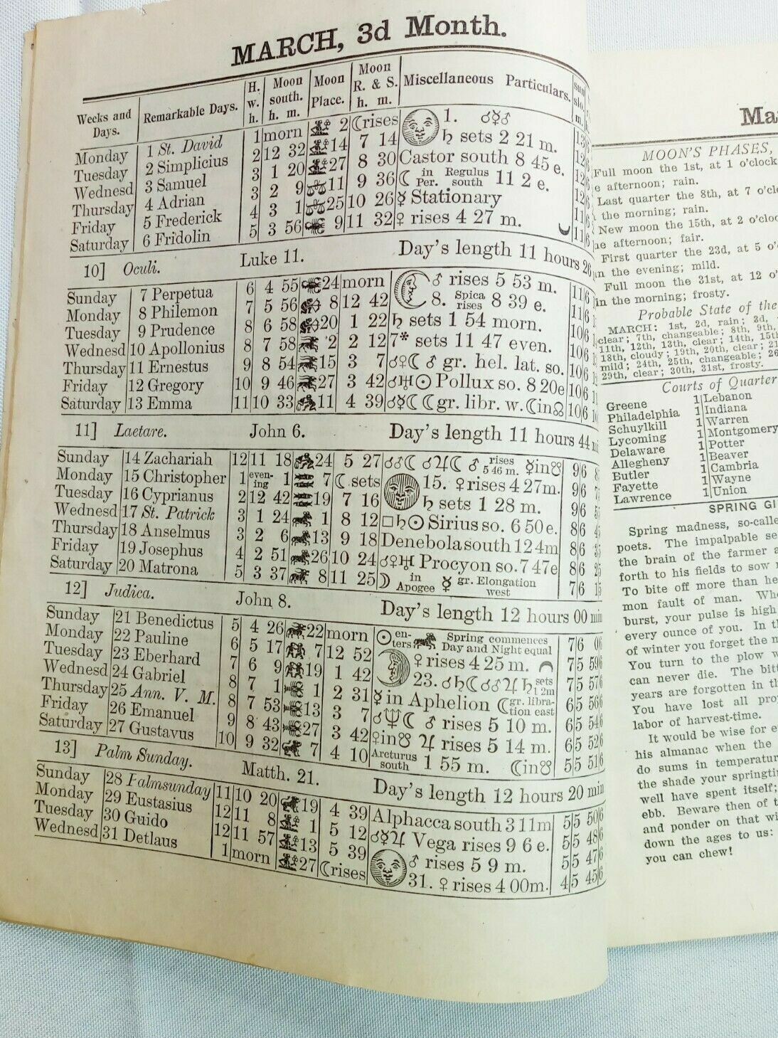 Vintage 1915 John Bear Baer&rsquo;s Agricultural Almanac Lancaster PA Antique Farmers
