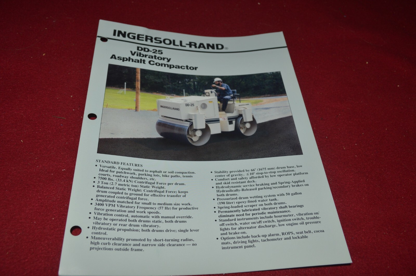 Ingersoll Rand DD-25 Vibratory Compactor Roller Brochure DCPA14