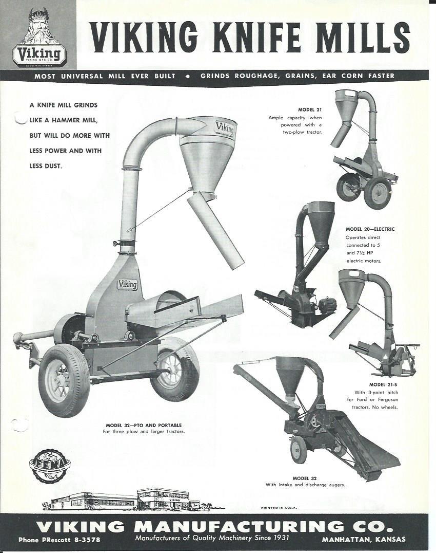 Farm Equipment Brochure – Viking – 21 32 – Knife Mill – c1960&rsquo;s (F3353)