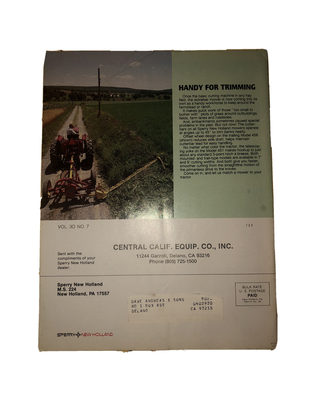 1985 Sperry New Holland News Farming Magazine