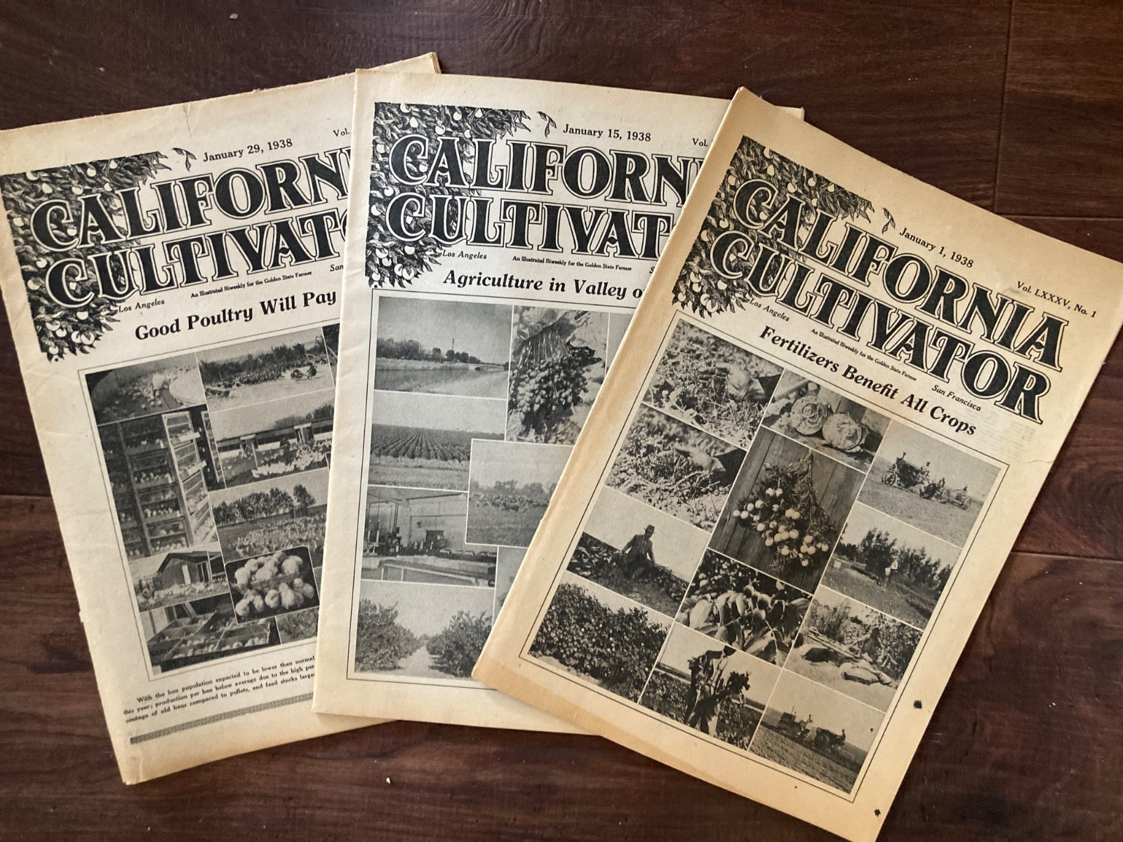 California Cultivator Agricultural Newspaper 1938 Biweekly Lot of 18 VHTF