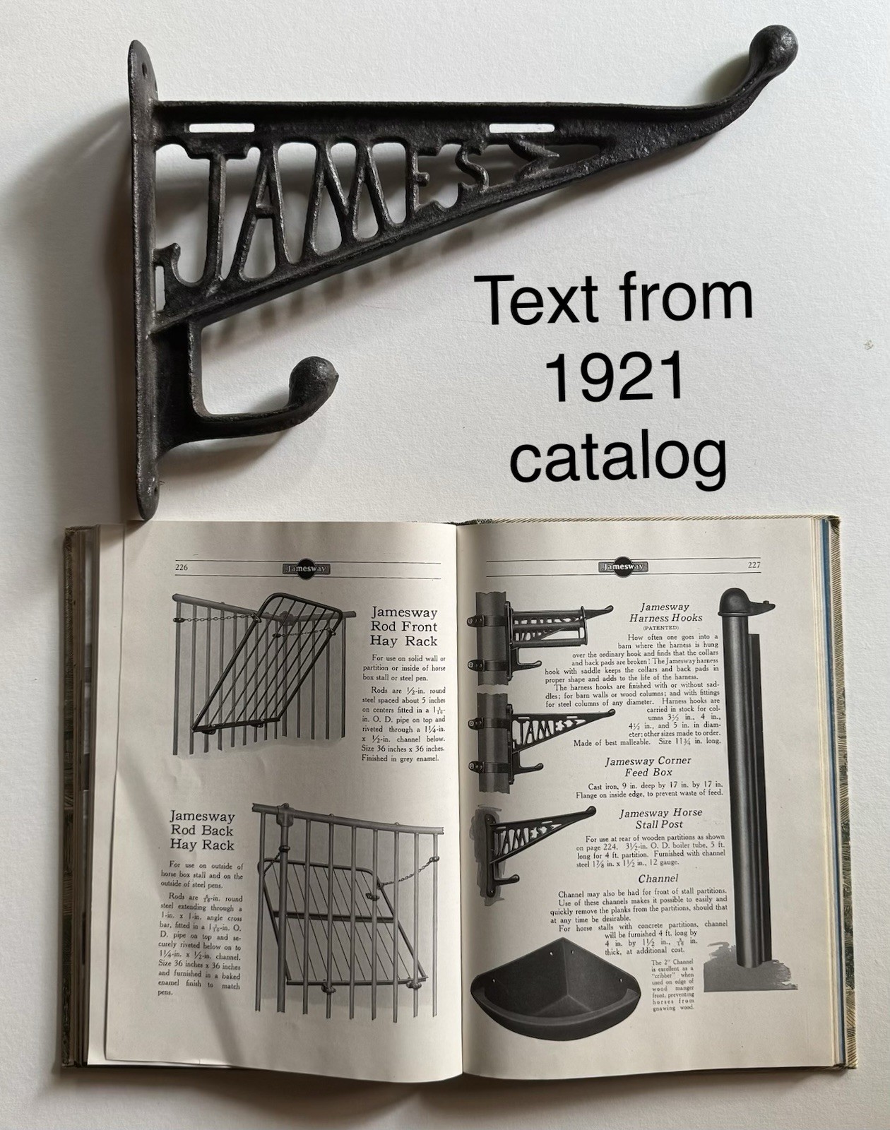 Antique JAMES Harness Hook Patented Cast Iron Fort Atkinson Wisconsin Documented