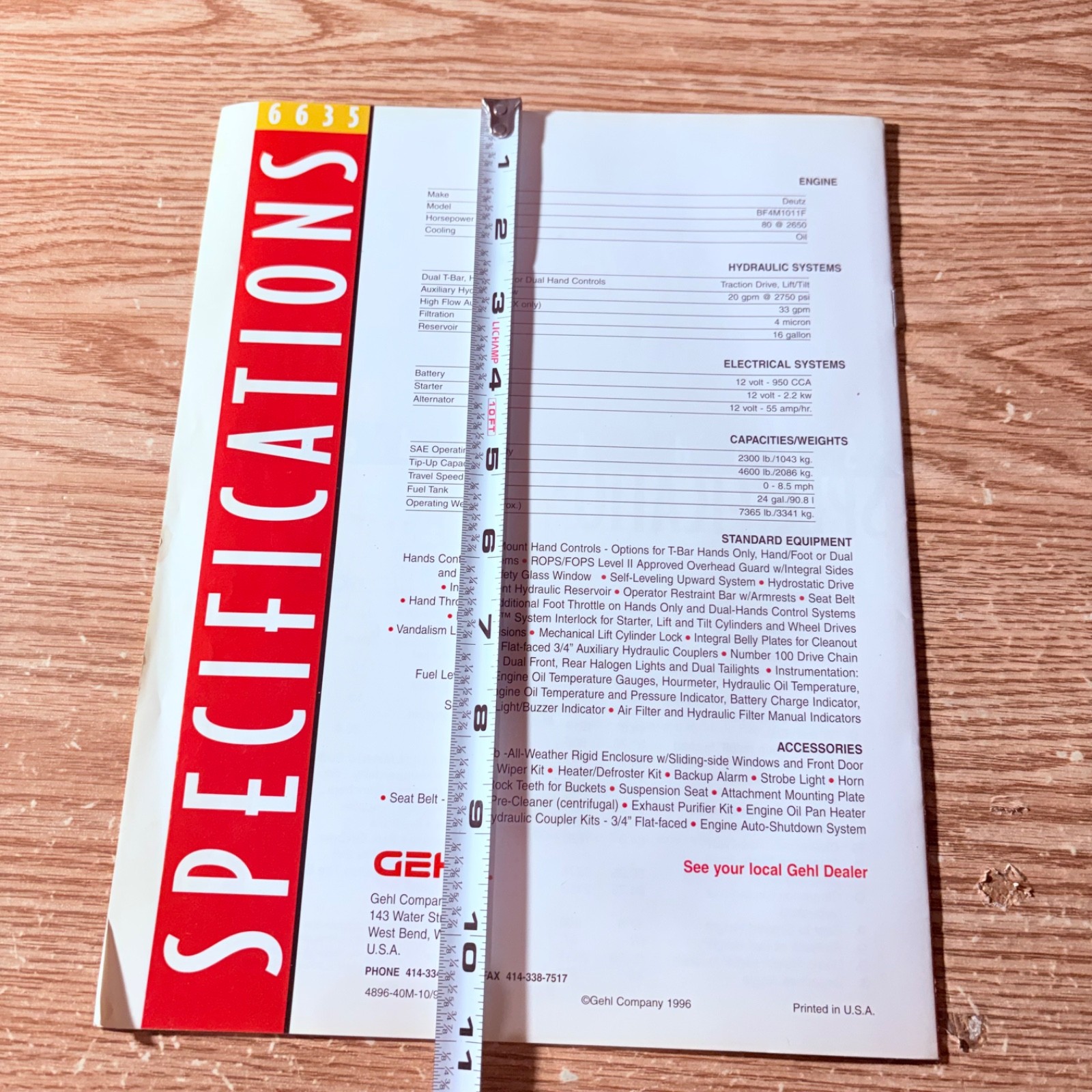 Gehl 5635, 6635 Skid Steer Brochure 12 Page