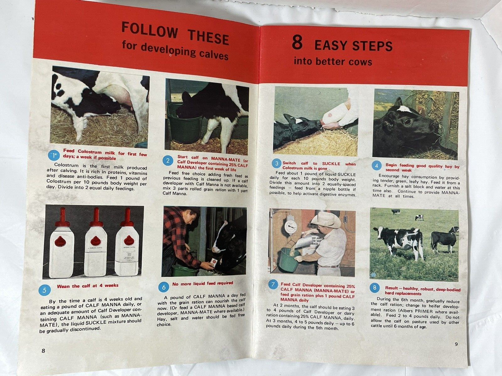 1975 Carnation Albers Raising Better Livestock Book Vintage Ohio Farm Advertisin
