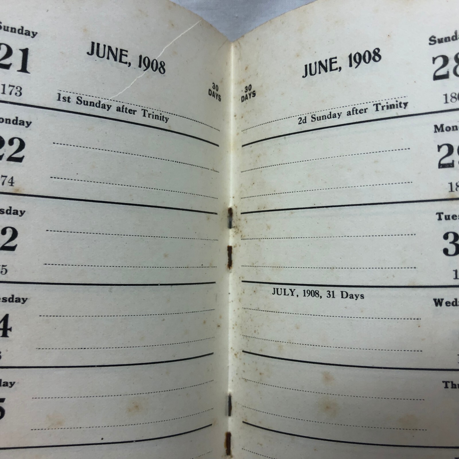 Vintage 1908 The Milsom Fertilizers Cleveland Ohio Pocket Calendar