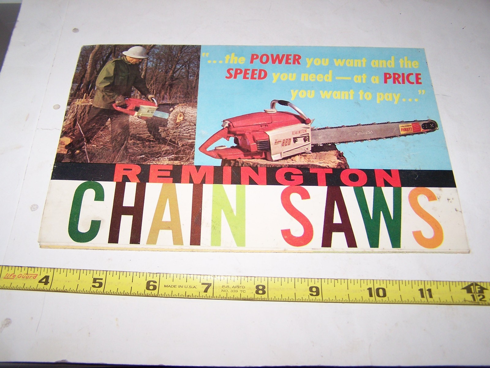 REMINGTON CHAIN SAW Sales Brochure Poster Timber Forestry Firewood Drill Auger