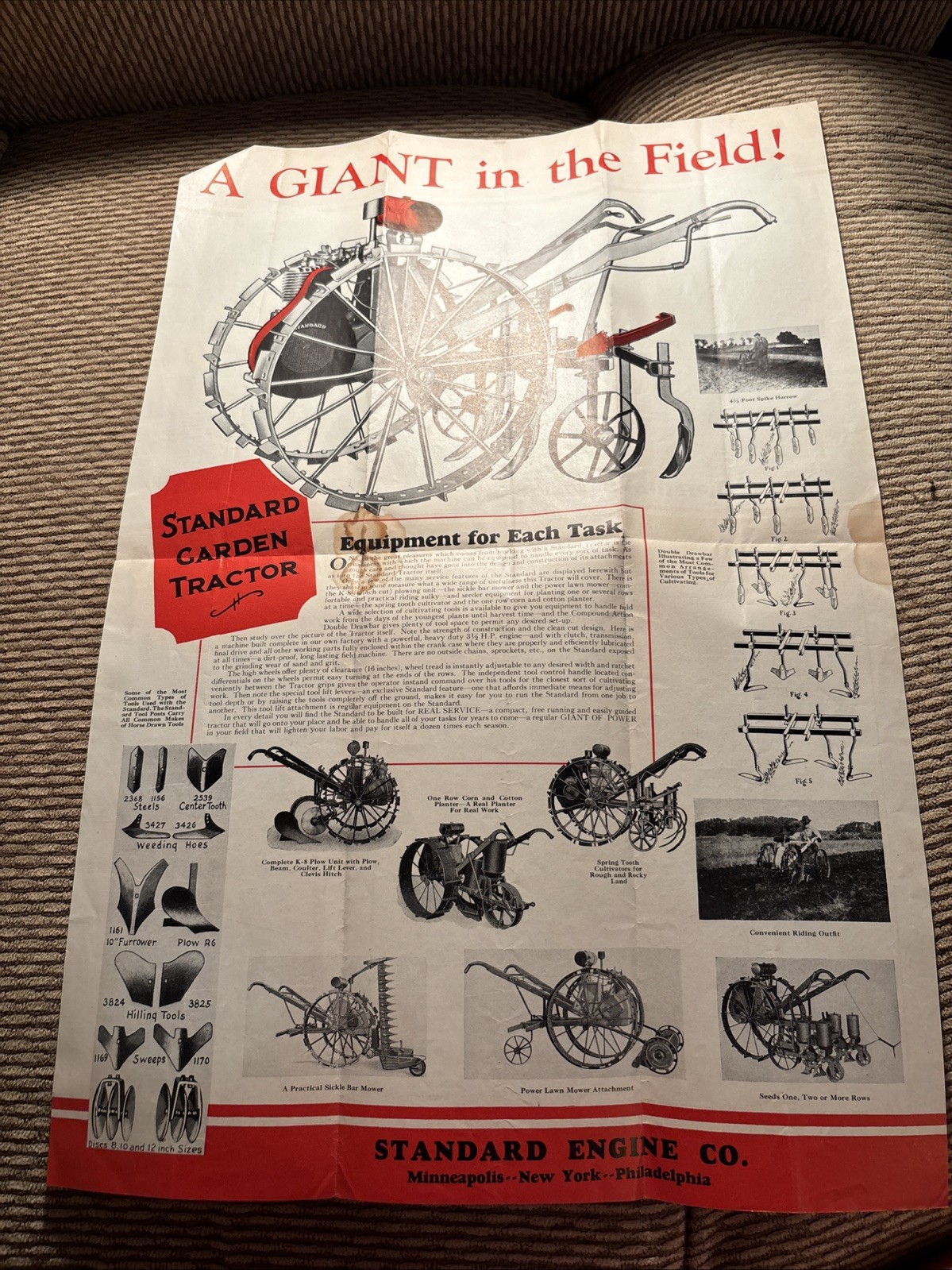 Standard Engine Co Minneapolis MN 1931 Brochure For A Standard Garden Tractor