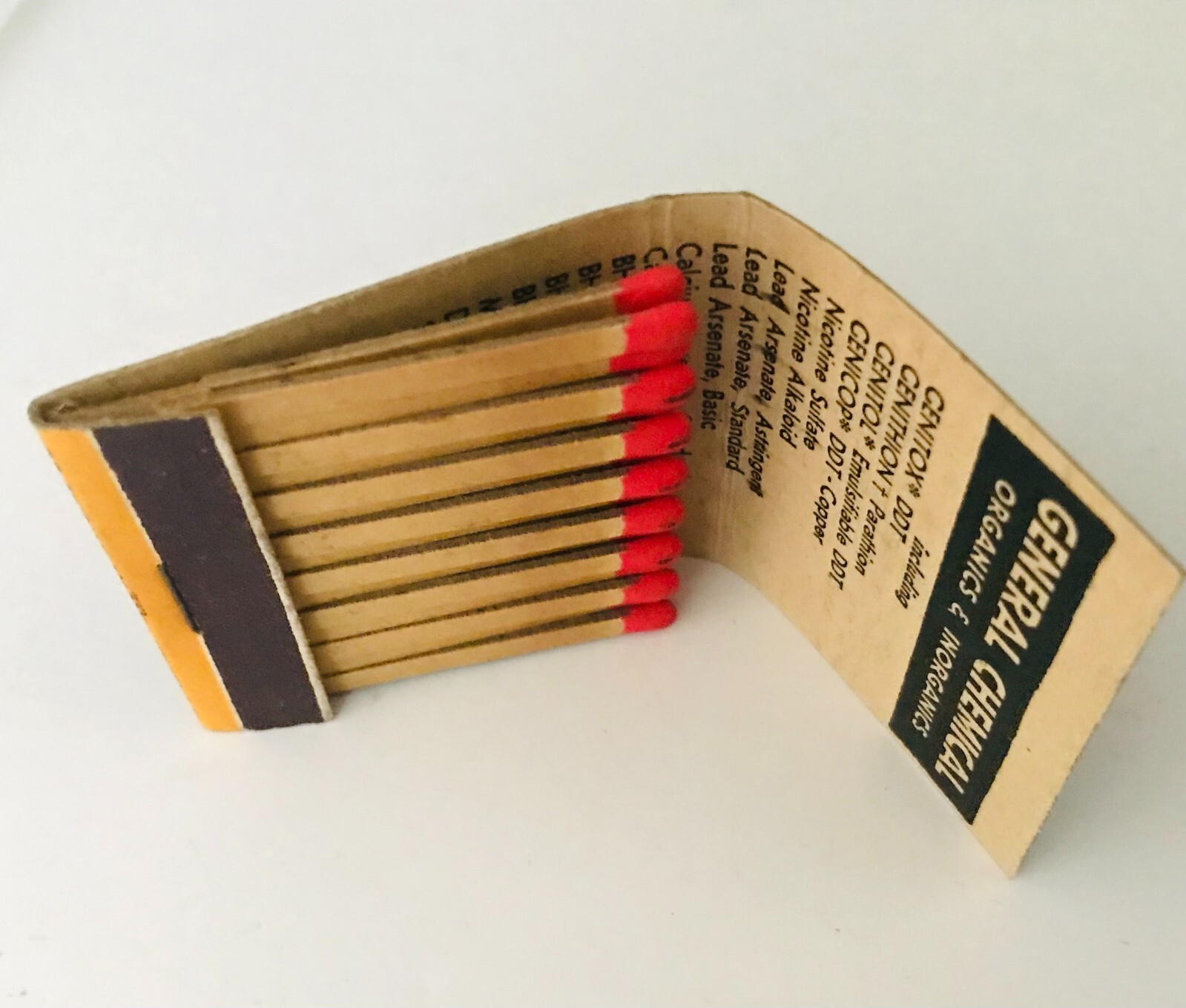 Vintage General Chemical Division Orchard Brand Sprays Matchbook Agriculture USA