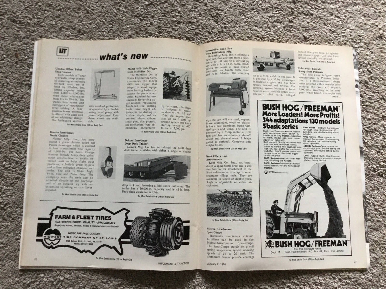Implement & Tractor Magazine January 7, 1976 Farming Agriculture Vintage Ads J