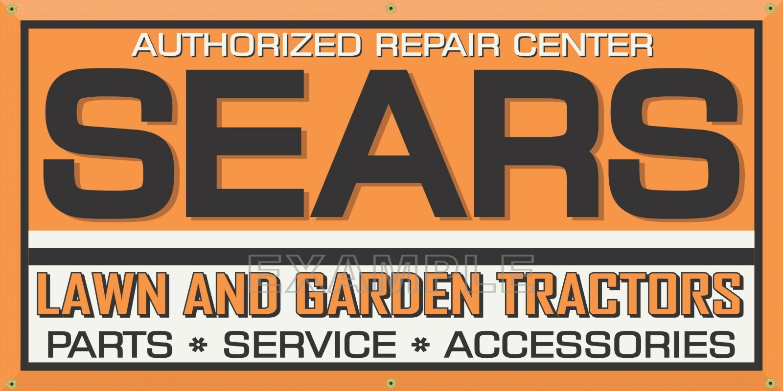 SEARS LAWN GARDEN TRACTORS EQUIPMENT DEALER SALES MORE MODERN SIGN REMAKE BANNER