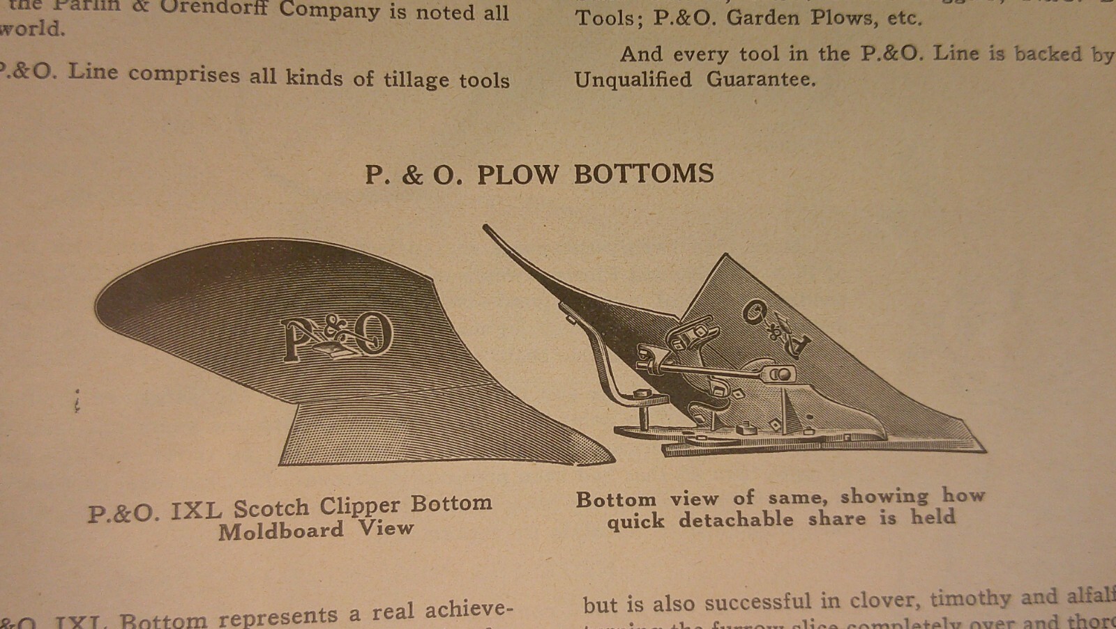 antique Advertising product booklet Parlin & Orendorff (P&O) Plow Canton, Ill 6B