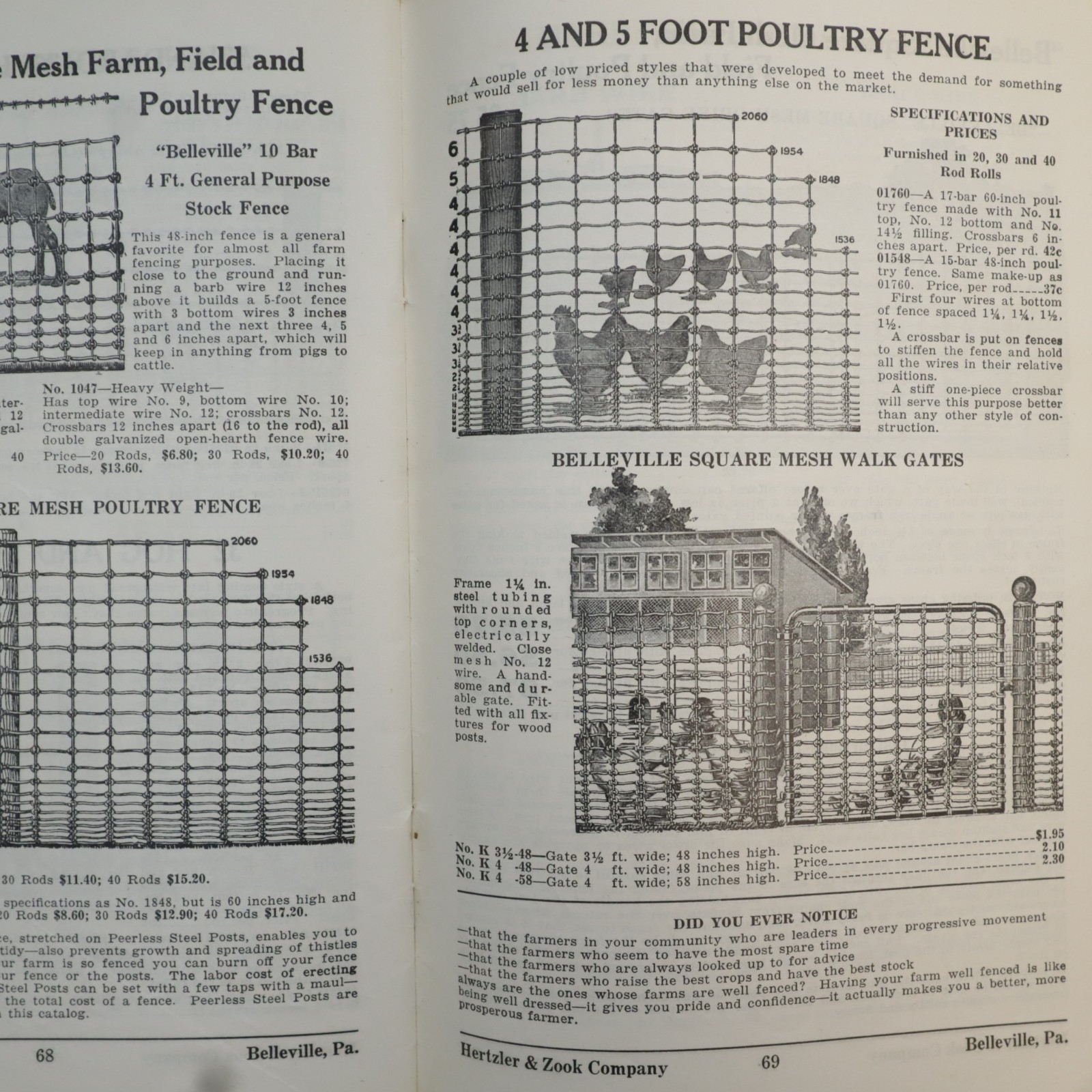 1931-1932 Hertzler & Zook Wood Sawing Machines Farm Tractor Implements Catalog