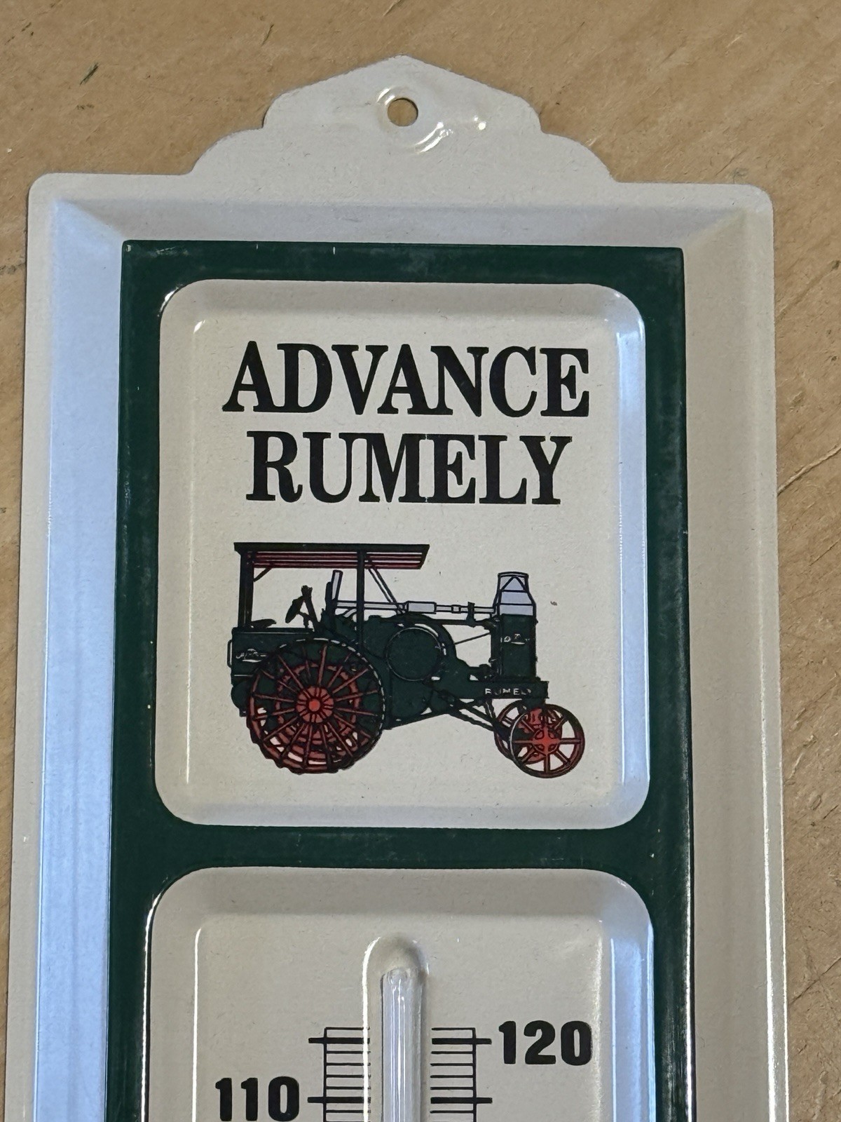 ADVANCE RUMELY TRACTOR Advertising Thermometer – New Old Stock – All Metal – USA