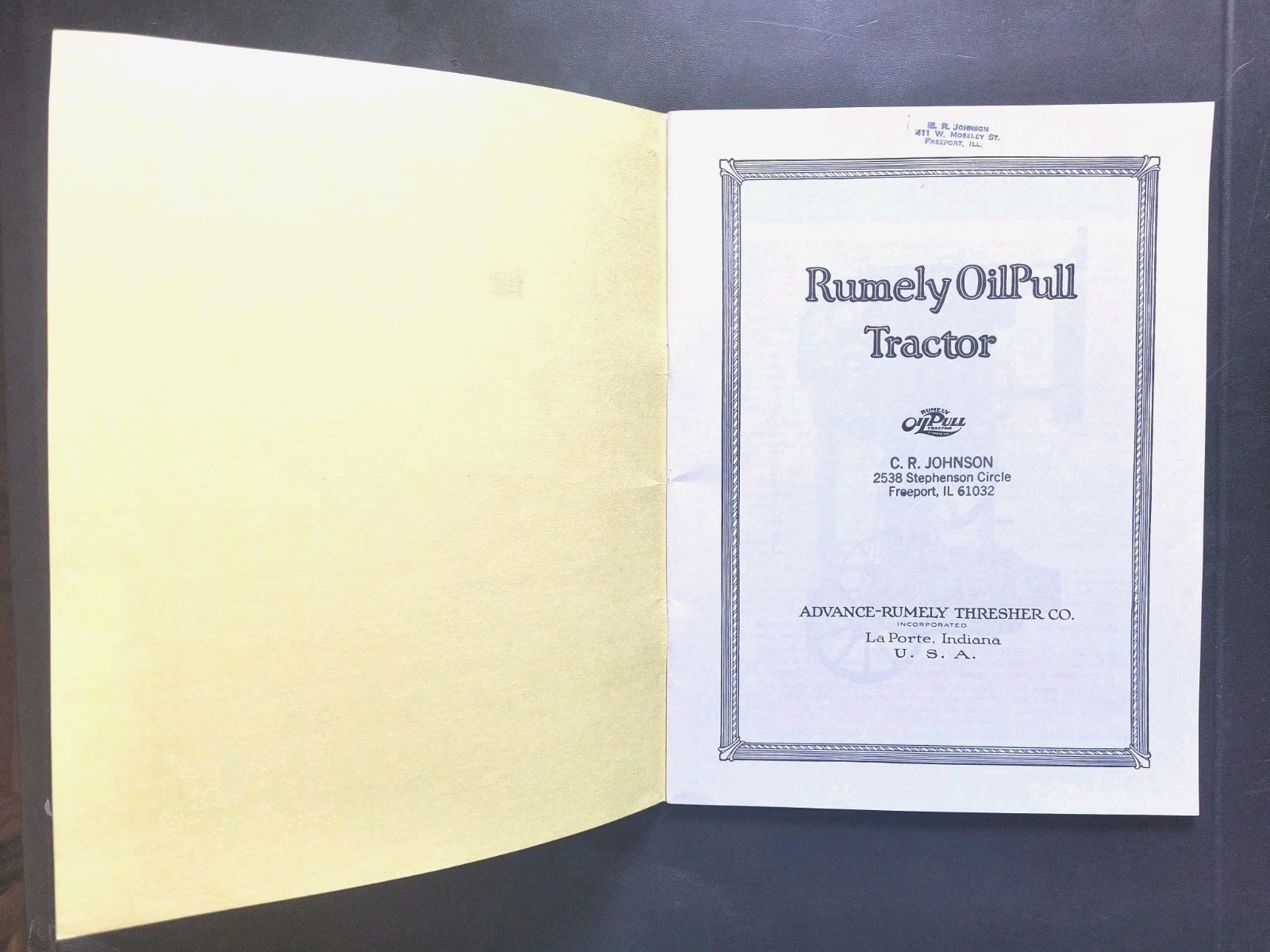 Rumley Oil Pull Tractor Dealer Brochure Guarantee Manual Print Advertising RARE