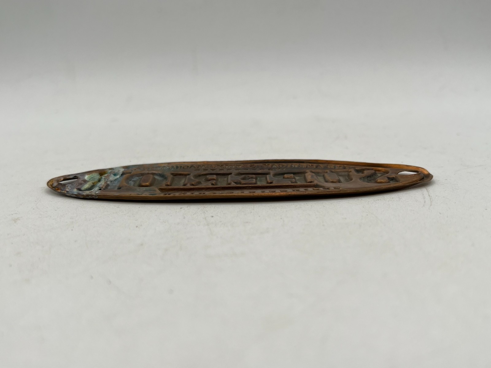 Vintage The American Seeding Machine Co. Superior Implements Brass Tag / Plate