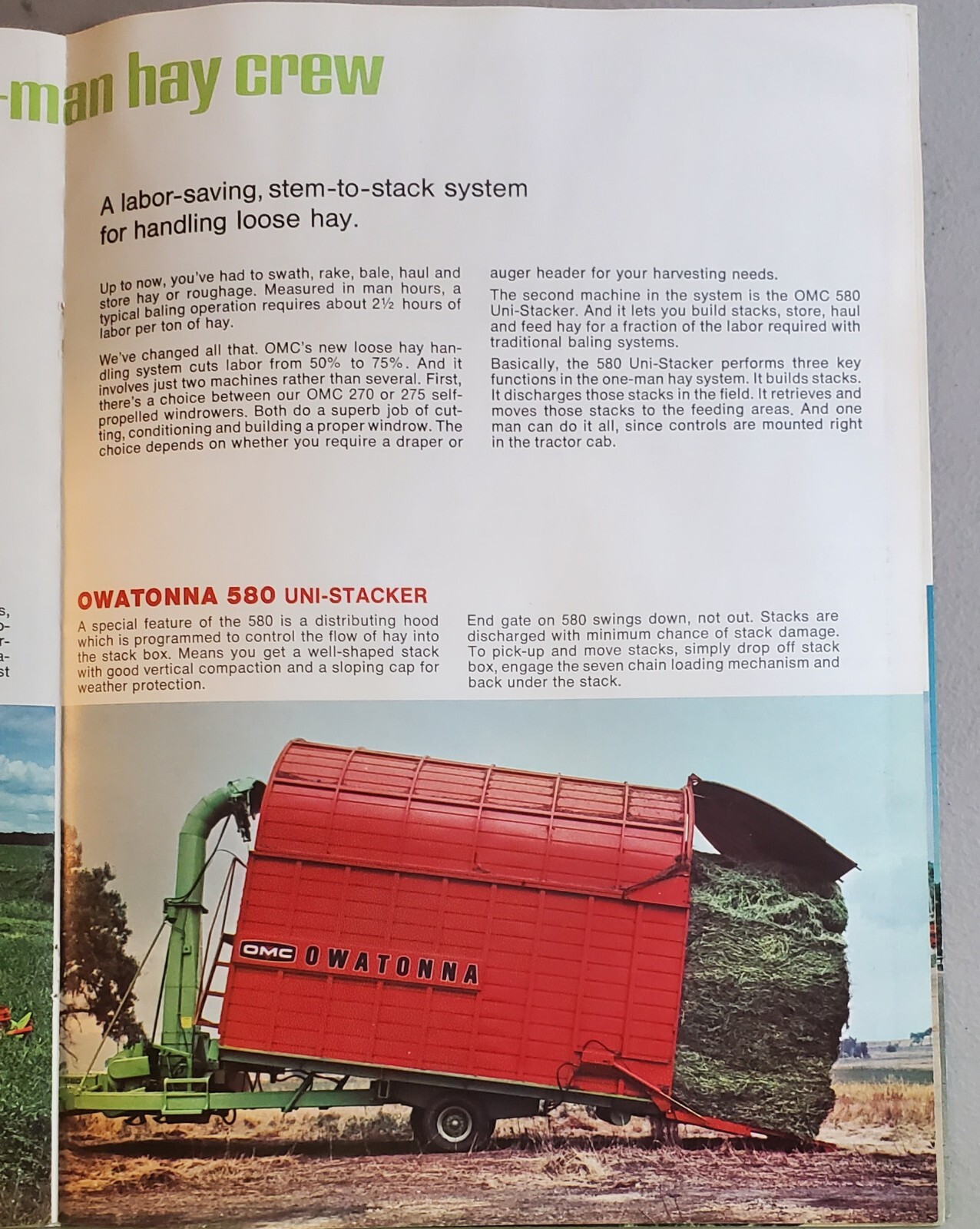 Vintage OMC Owatonna Equipment Brochure