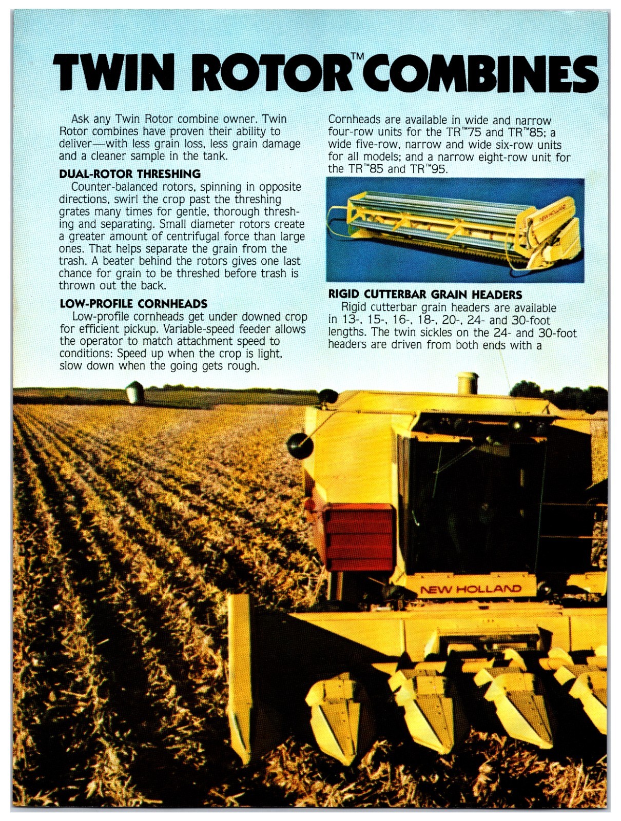 1982 New Holland Combines – Original Print Ad (16in x 11in) Advertisement