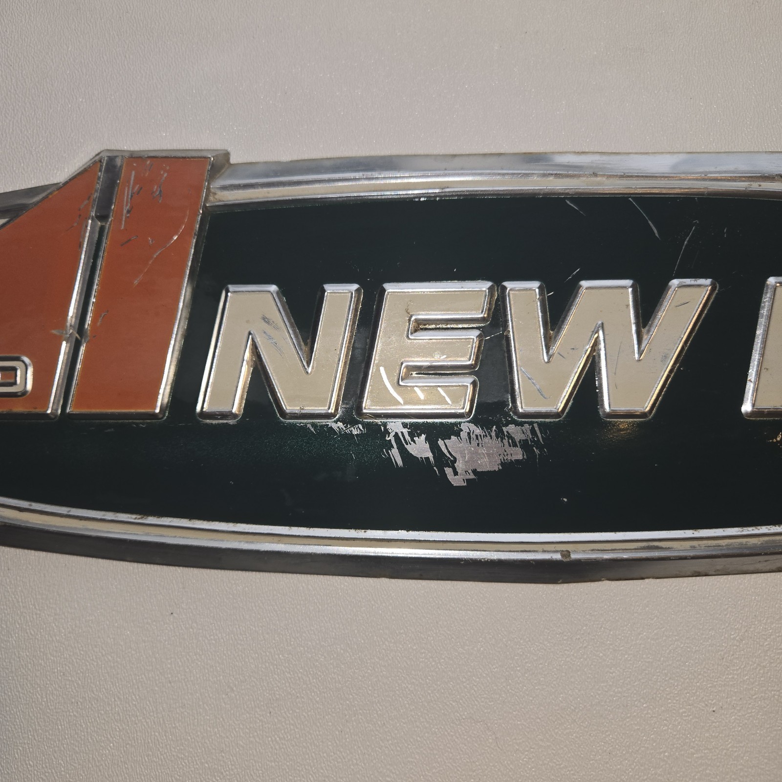 Vintage AVCO New Idea Tractor Emblem Badge Farm Equipment Sign Metal Plate Tag