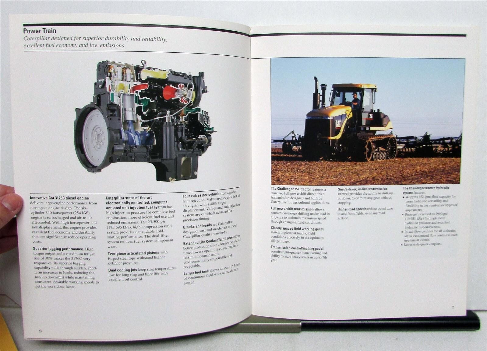 1998 Caterpillar Challenger 75E Articulated Tractor Specs Sales Brochure
