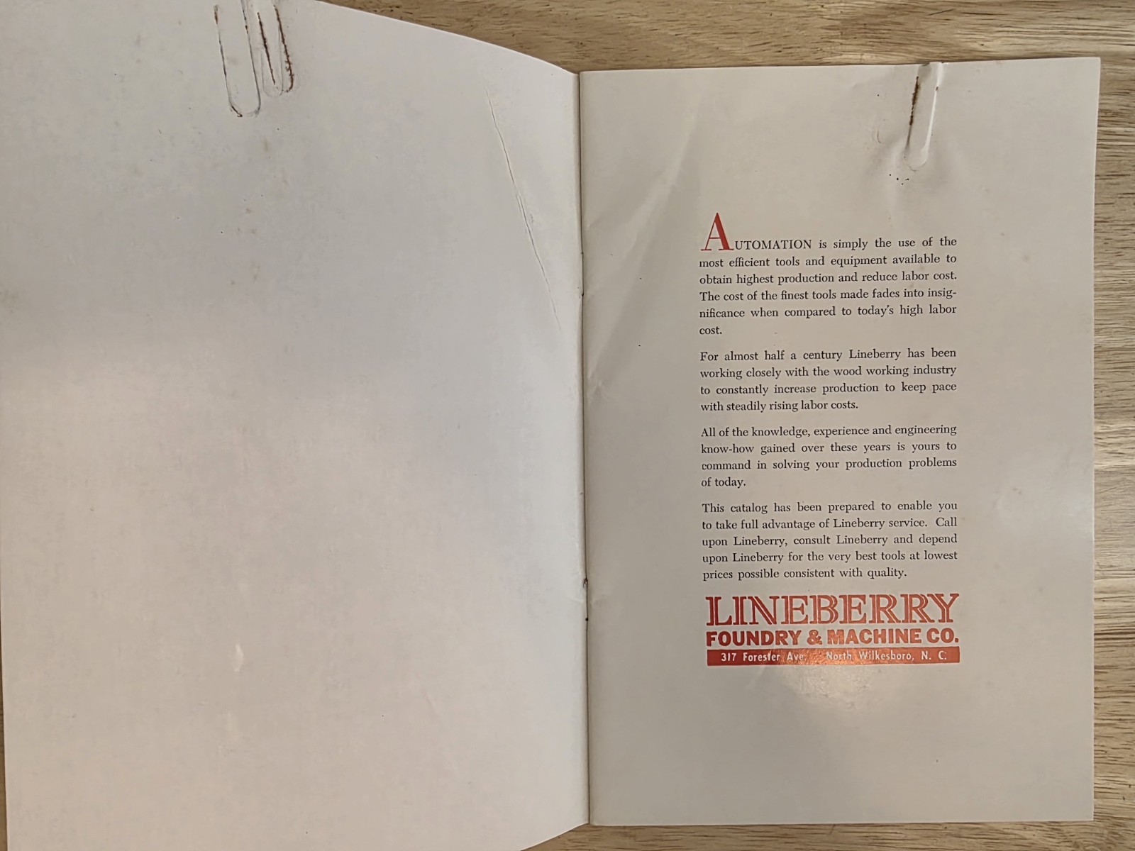1956 Lineberry Woodworking Cutters Brochure + Paperwork + Letter