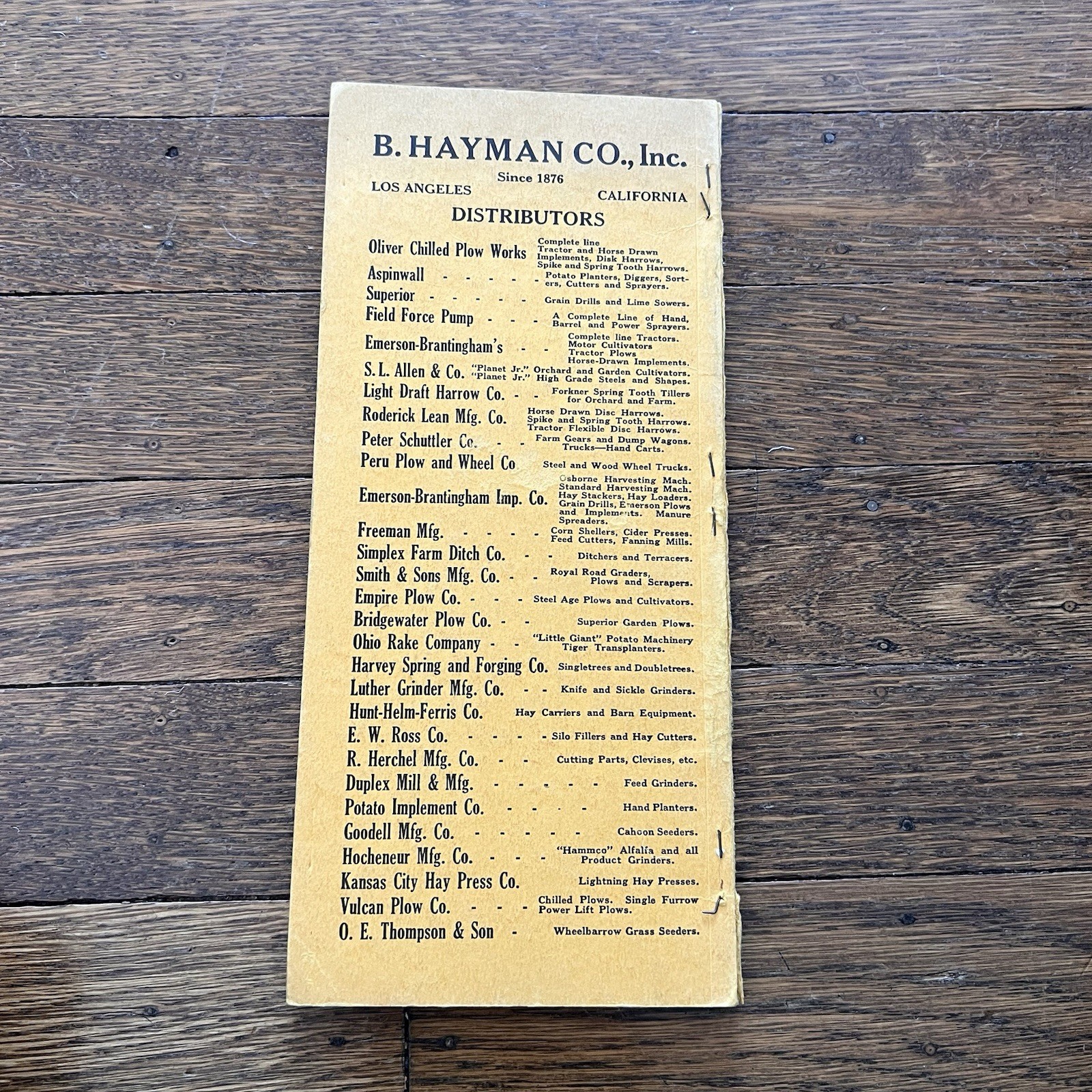 1925 B Hayman Catalog Los Angeles Farming Equipment Vintage Agriculture Rare