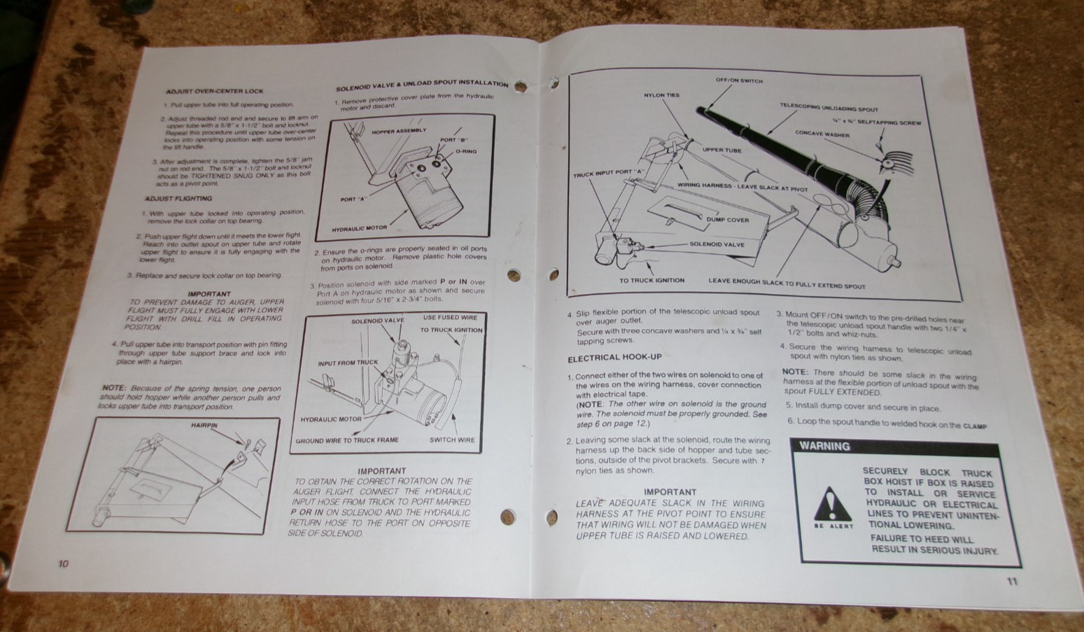 vintage westfeld rear mount drill fill assembly +operators manual very good used