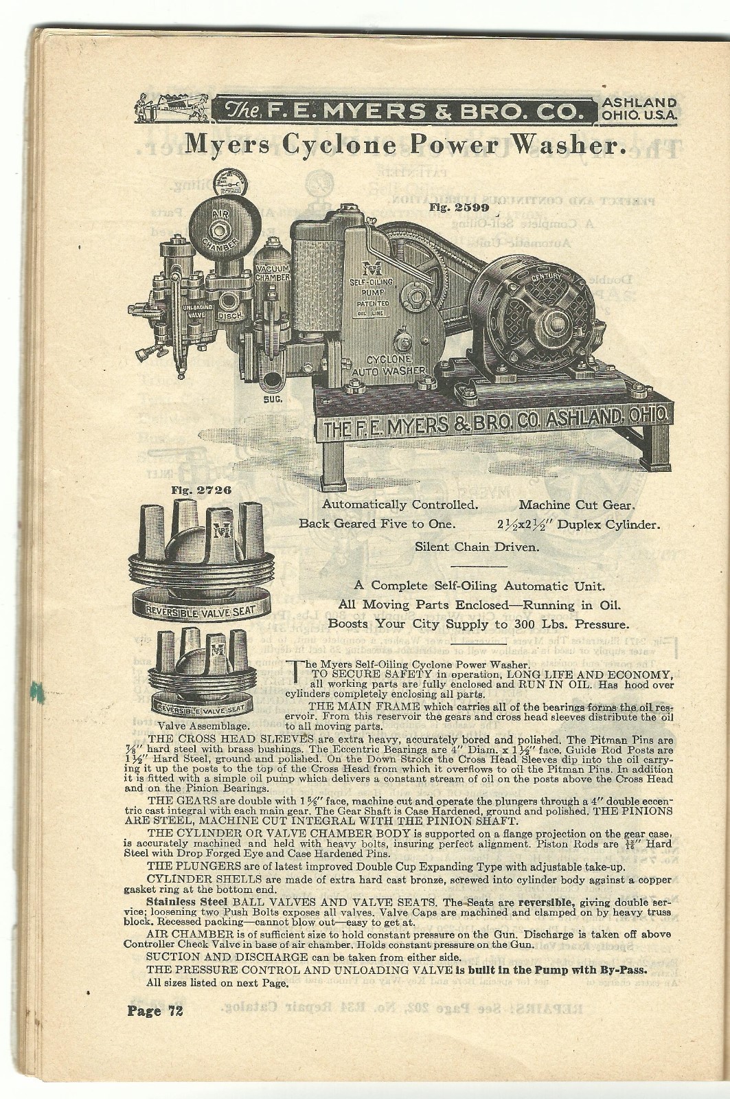1934 Catalog FE Myers Hand & Power Spray Pumps Ashland OH Farm Power Washer