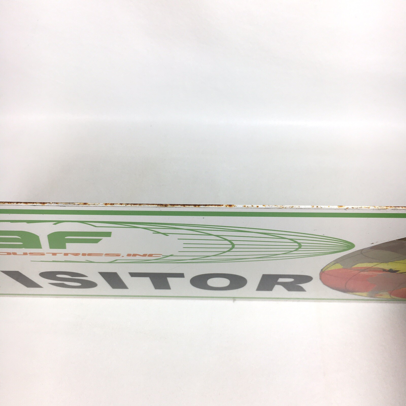 Vtg MAF Industries HEAVY Metal Porcelain? Sign • Agriculture Produce Robotics