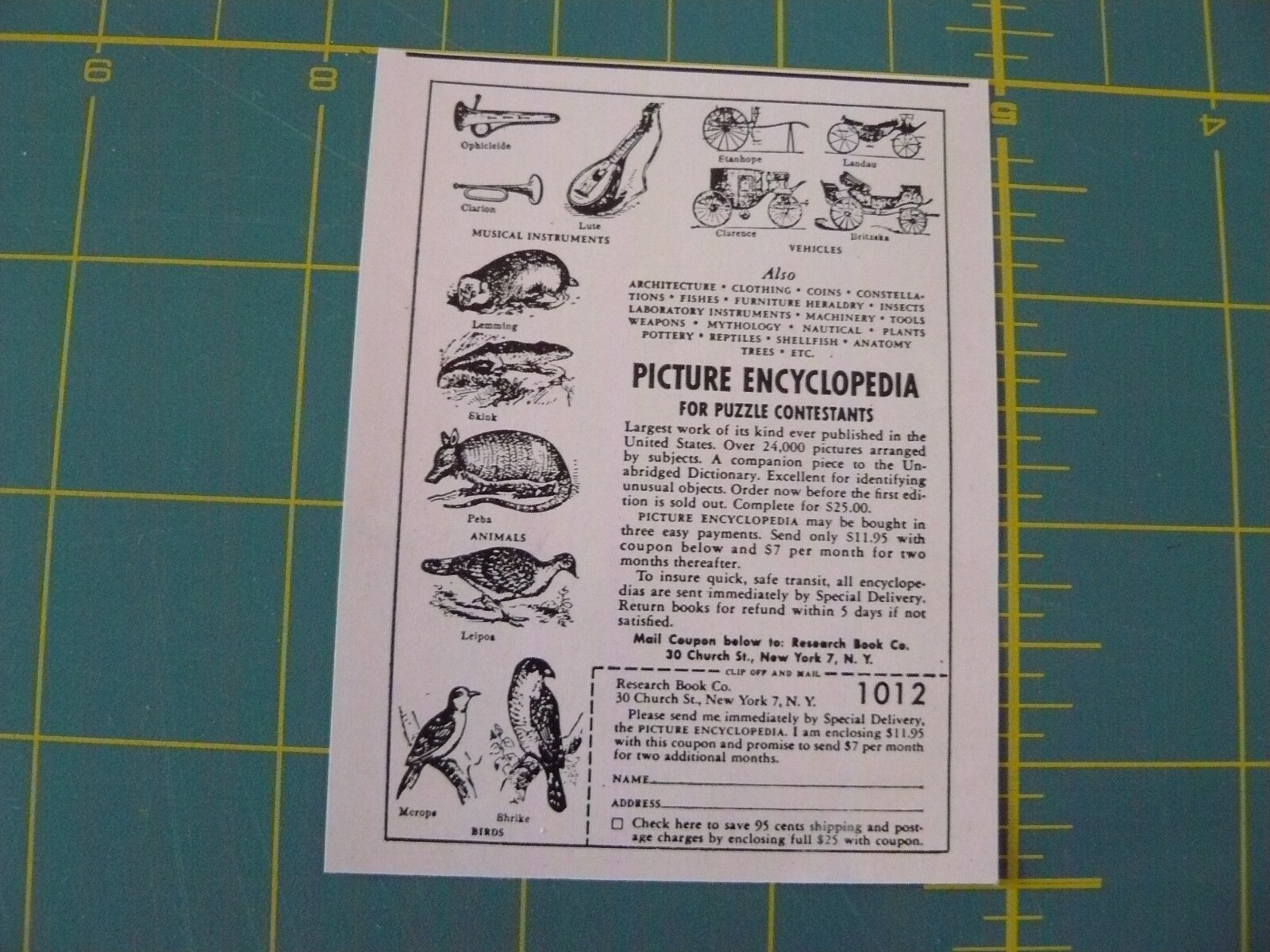THE FARM QUARTERLY- SUMMER 1957-AD- PICTURE ENCYCLOPEDIA 4 puzzles/ New York, NY