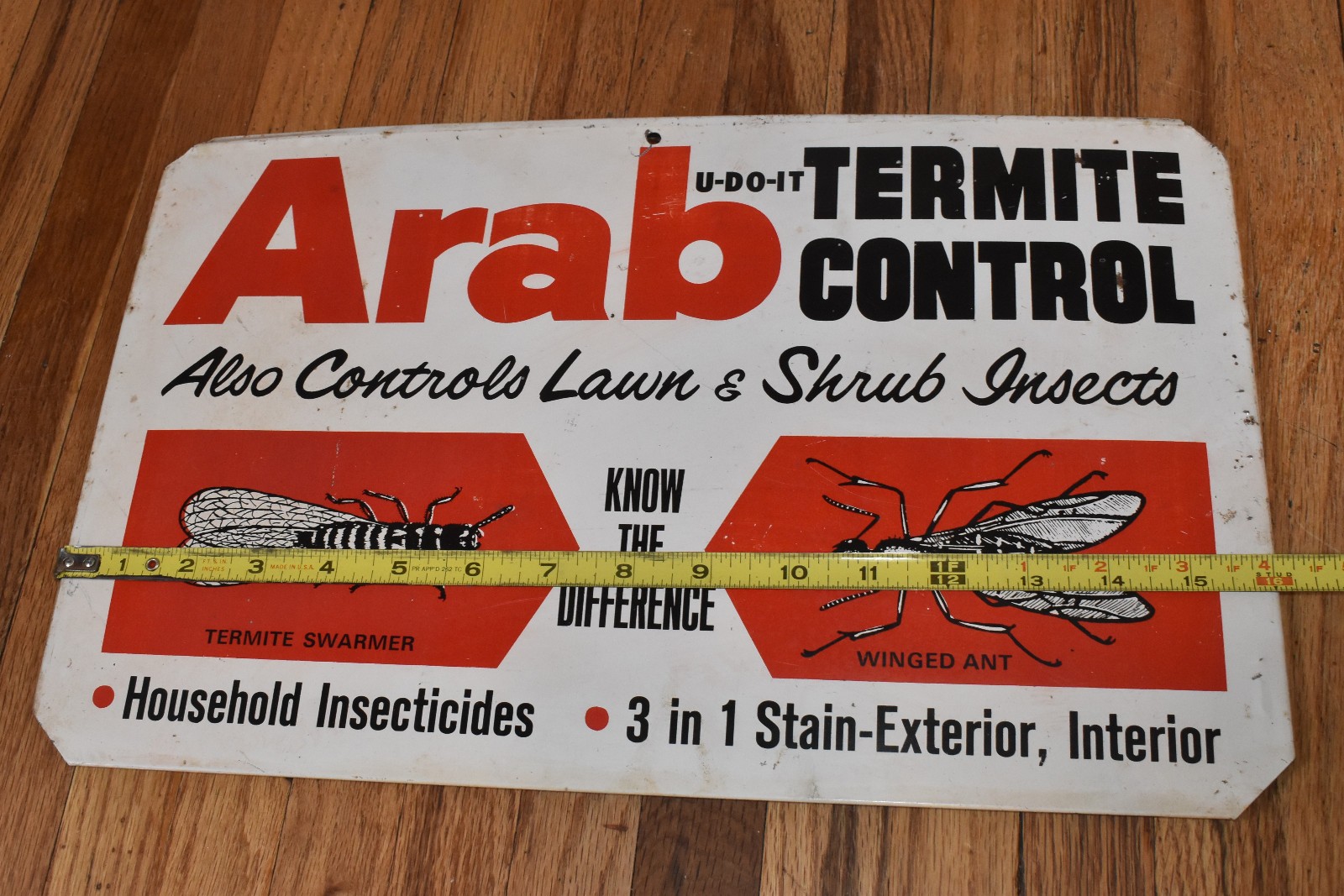 Vintage Arab U-Do-It Termite Control Insecticide Bugs Advertising Metal Sign