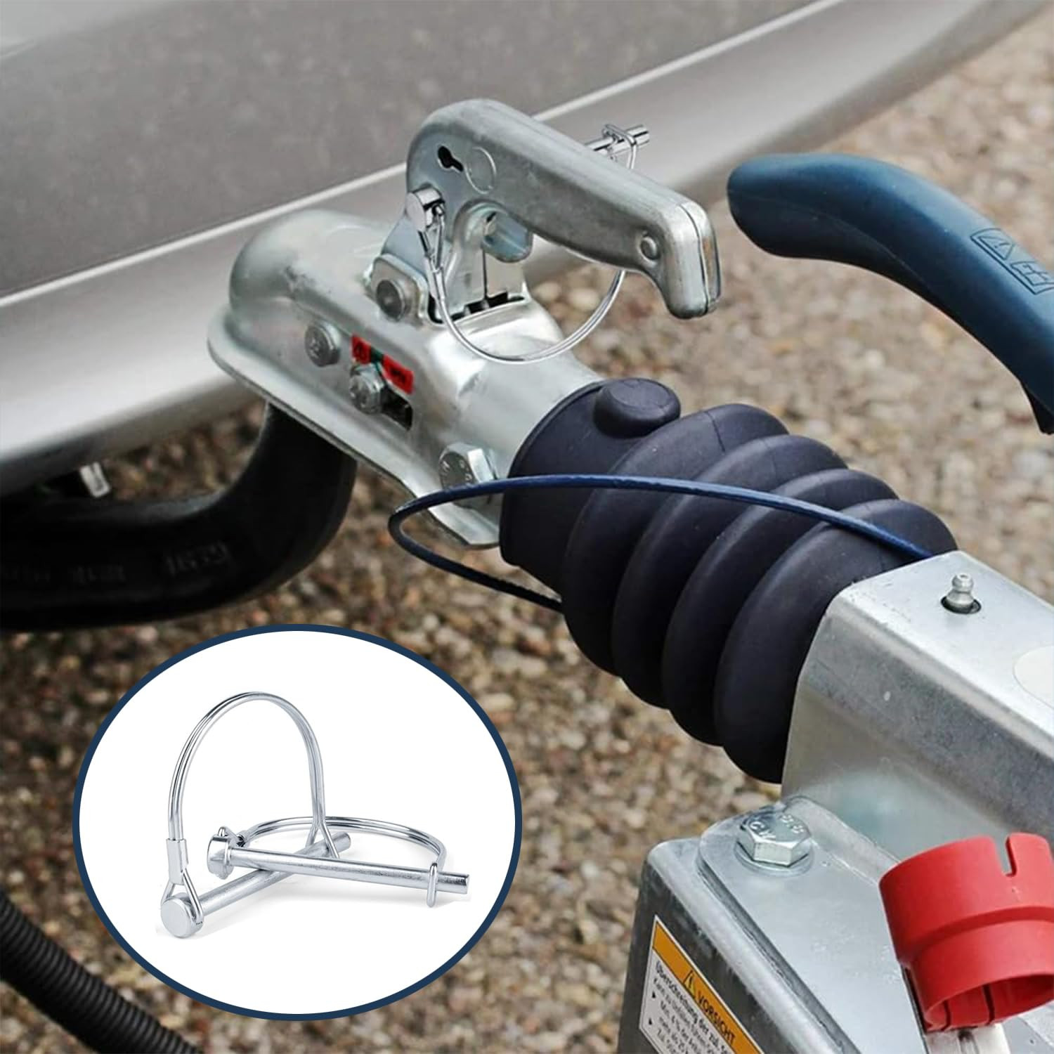 8 Pack Trailer Hitch Pin 1/4 X 4Inch Wire Lock Pin Hitch Pin Clip Safety Pin Tra