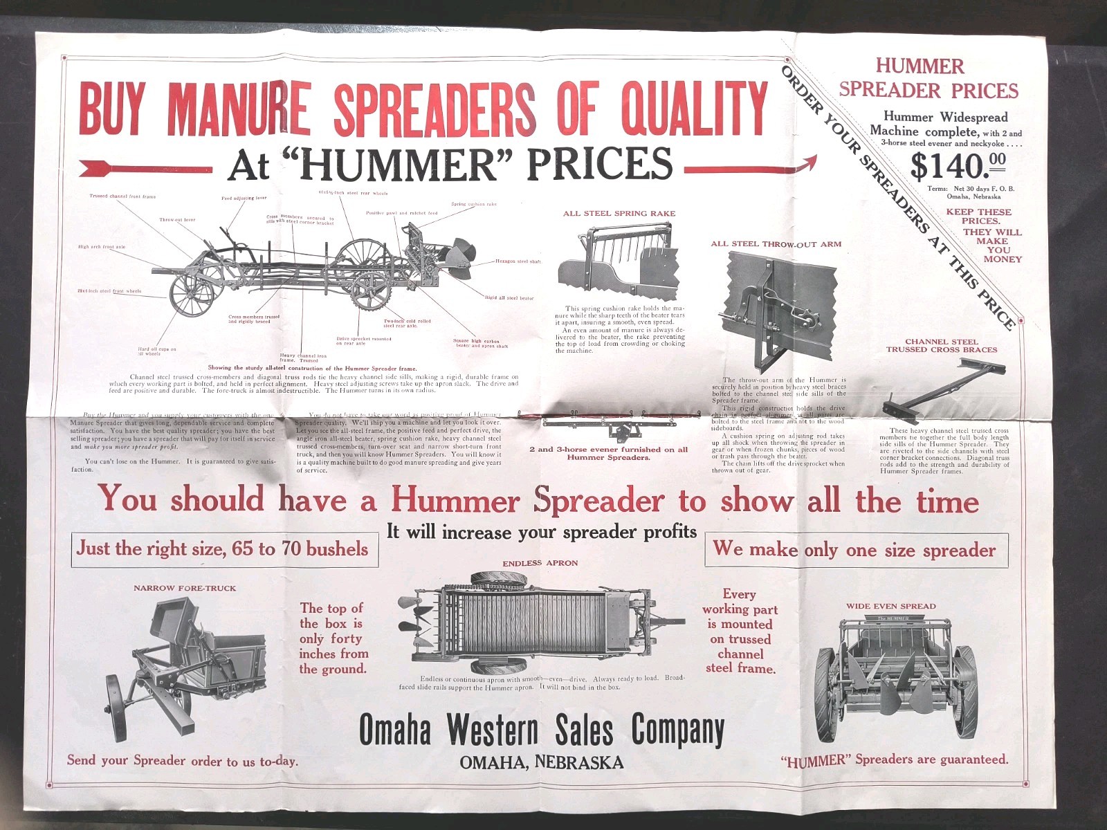 1920s Hummer Plow Works Sales Brochure Lot Springfield Ill. Farm Poster
