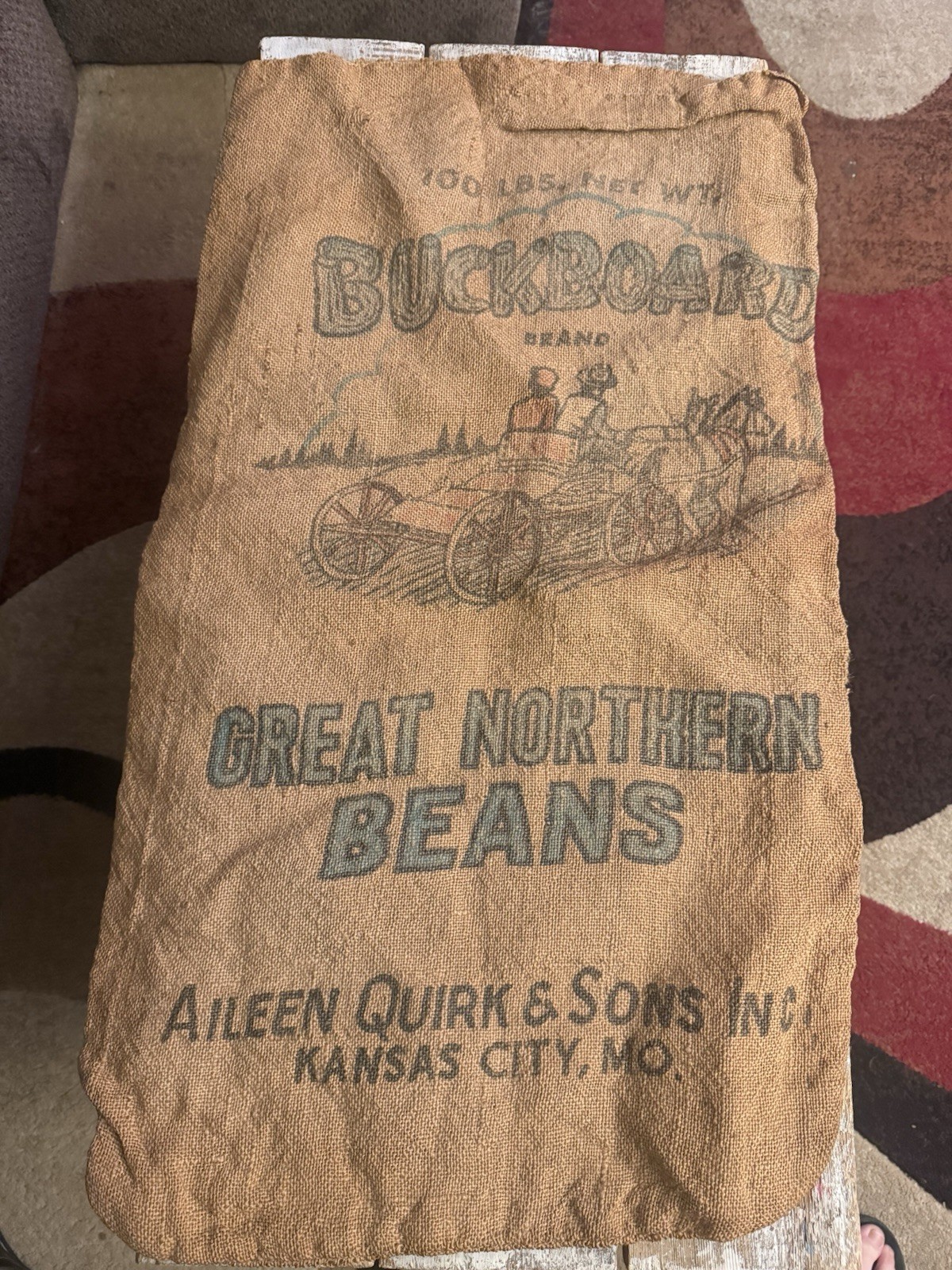 Buckboard Brand 100lbs Net Wt Great Northern Beans Burlap Sack