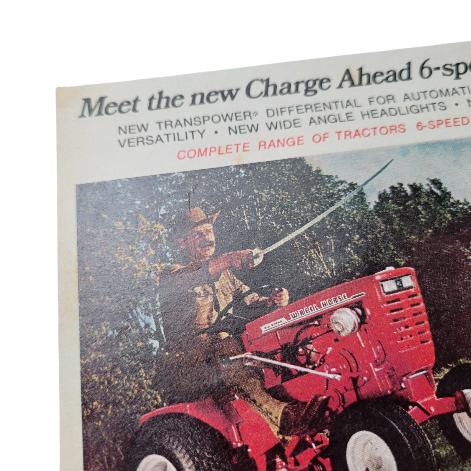 Vtg 60&rsquo;s Wheel Horse Tractor Print AD 6 & 3 Speed Automatic Transpower