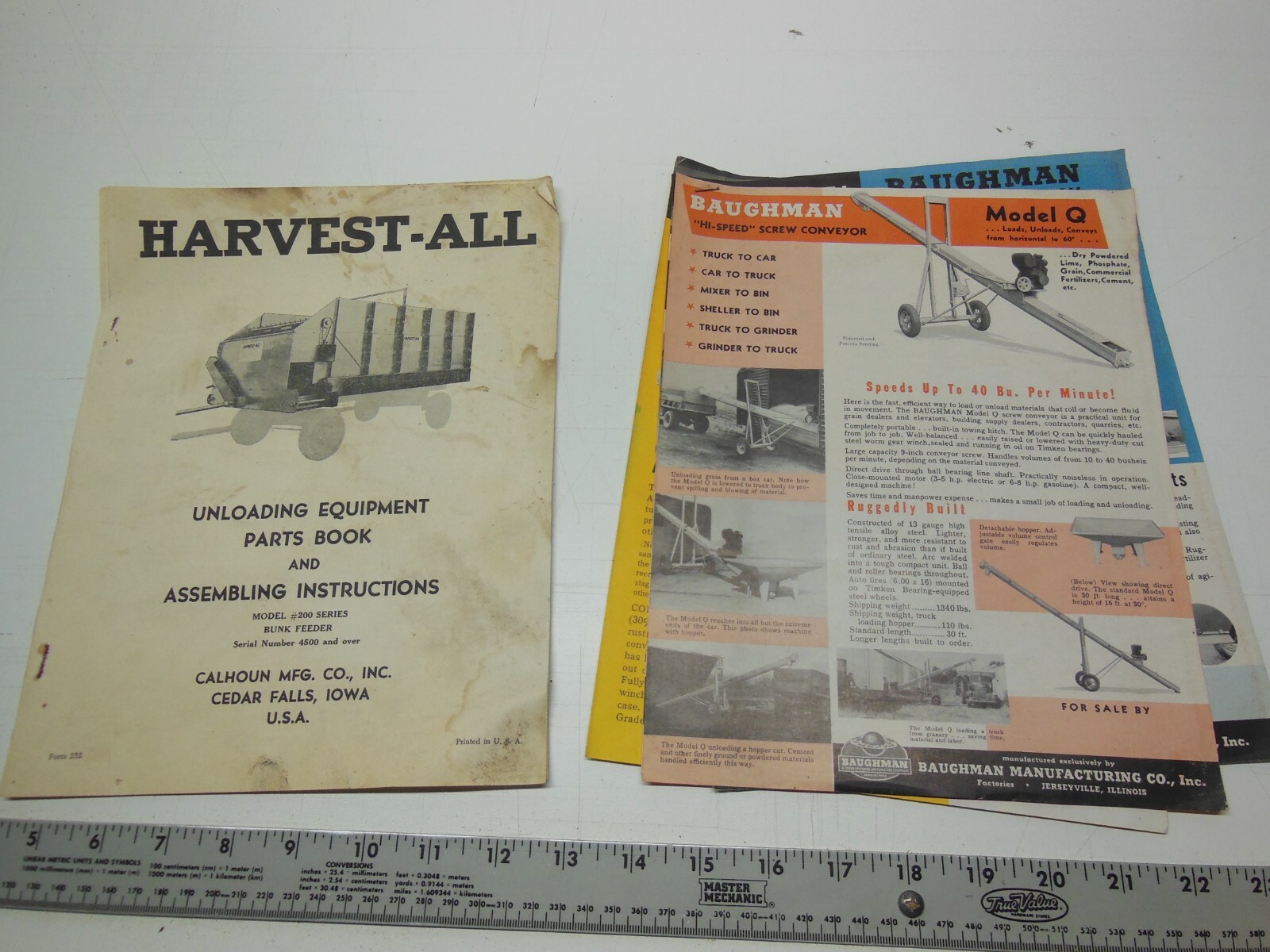 Vintage Harvest-All Parts/Assembly Book & Baughman Farm Equipment Fliers
