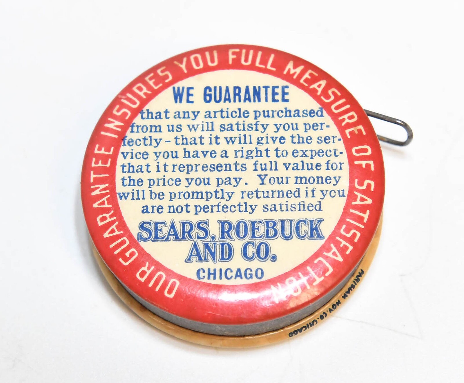 RARE VTG SEARS ROEBUCK DAVID BRADLEY PLOWS CULITVATORS ADVERTISING TAPE MEASURE