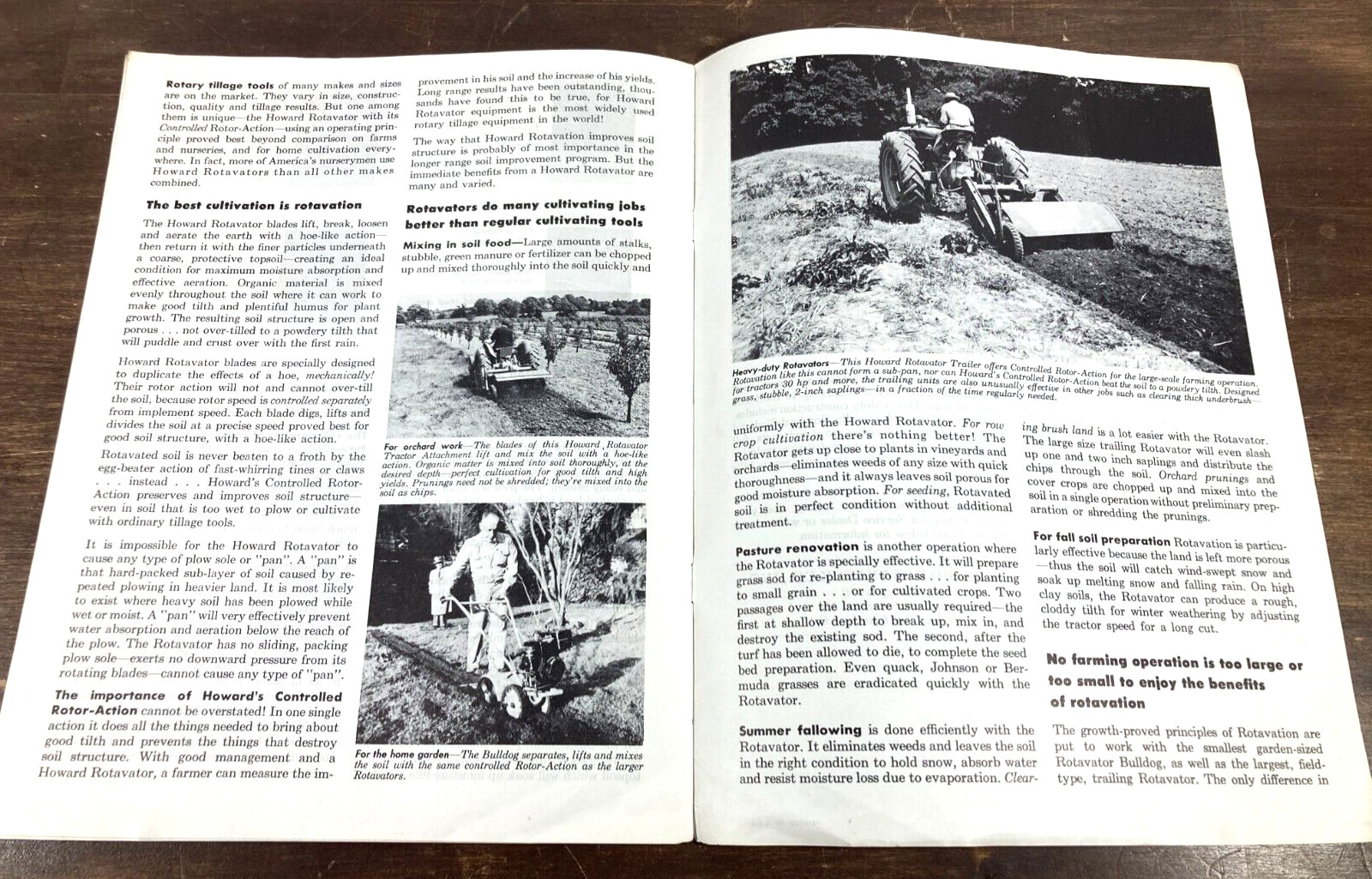 Howard Rotavator Co. 1950&rsquo;s Improve Your Soil Dealer Sales Brochure Rototiller