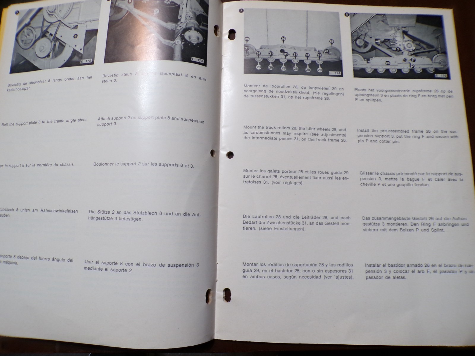 Clayson 1550 Combine Metal Tracks Assembly Instructions 1971