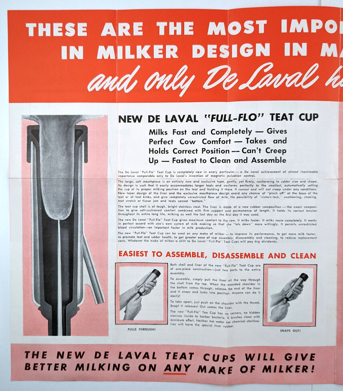 1949 De Laval Separator Company Magnetic Speedway Milker Advertising Brochure
