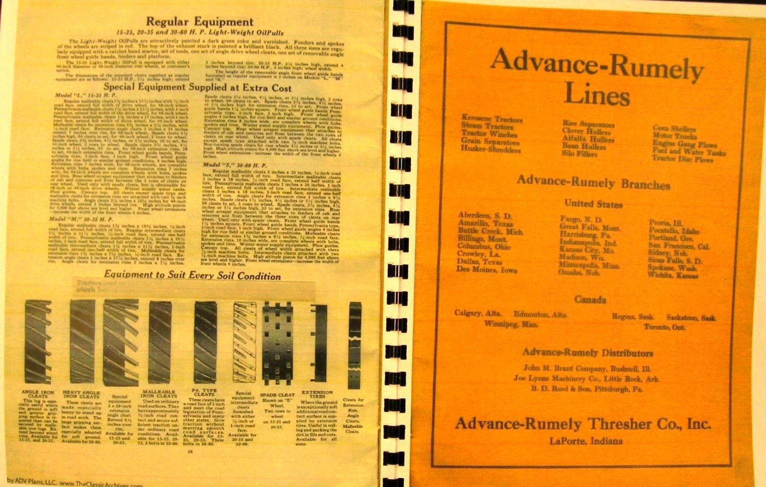Advance- Rumely Vimtage OIL PULL Road Building Tractor Sales Catalogue