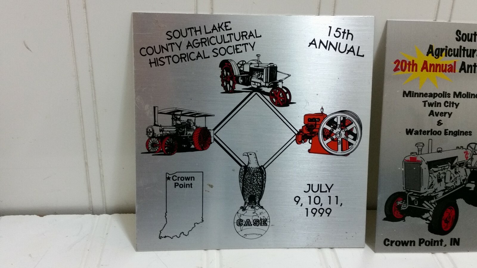 Steam Power & Antique Engine Show EXHIBITOR PLAQUE Lot Exibits Indiana Lake Co