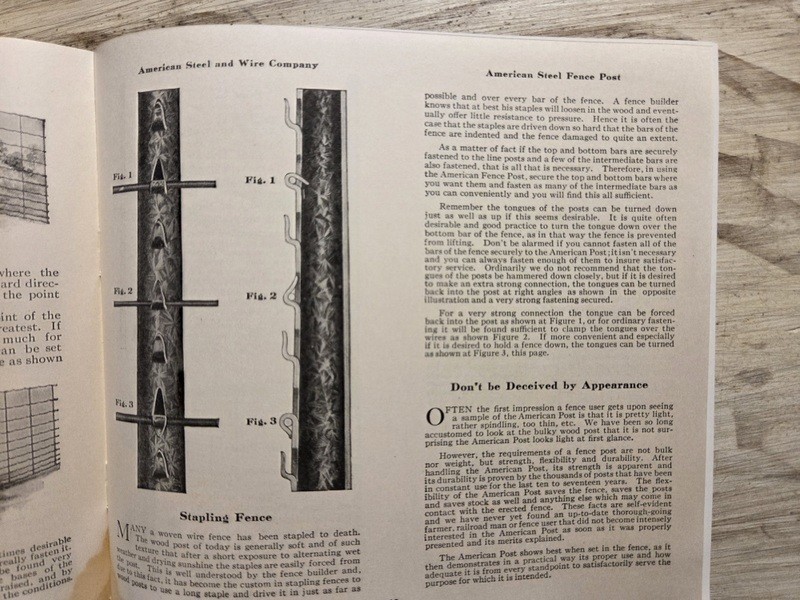 (2) 1913-14 American Steel Fence Posts Adv Catalogs American Steel & Wire Co