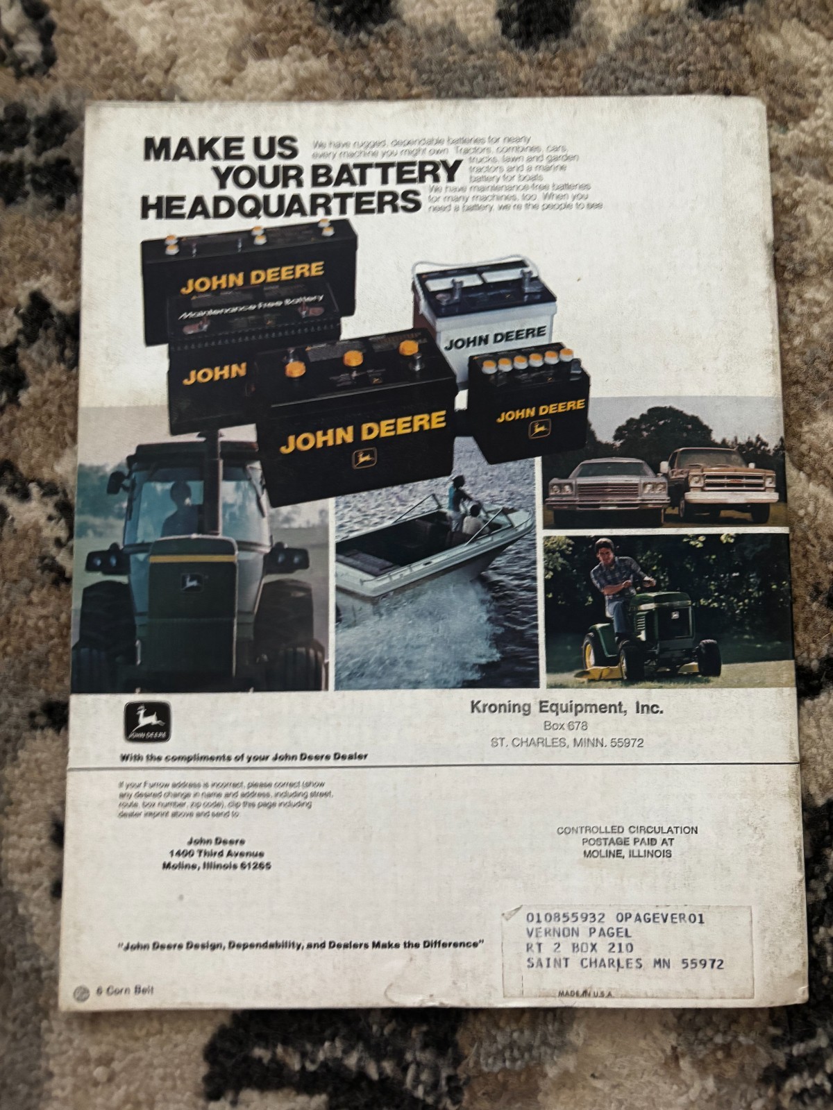 John Deere Furrow Magazine September-October 1979 Martinsburg PA Brochure DCPA26